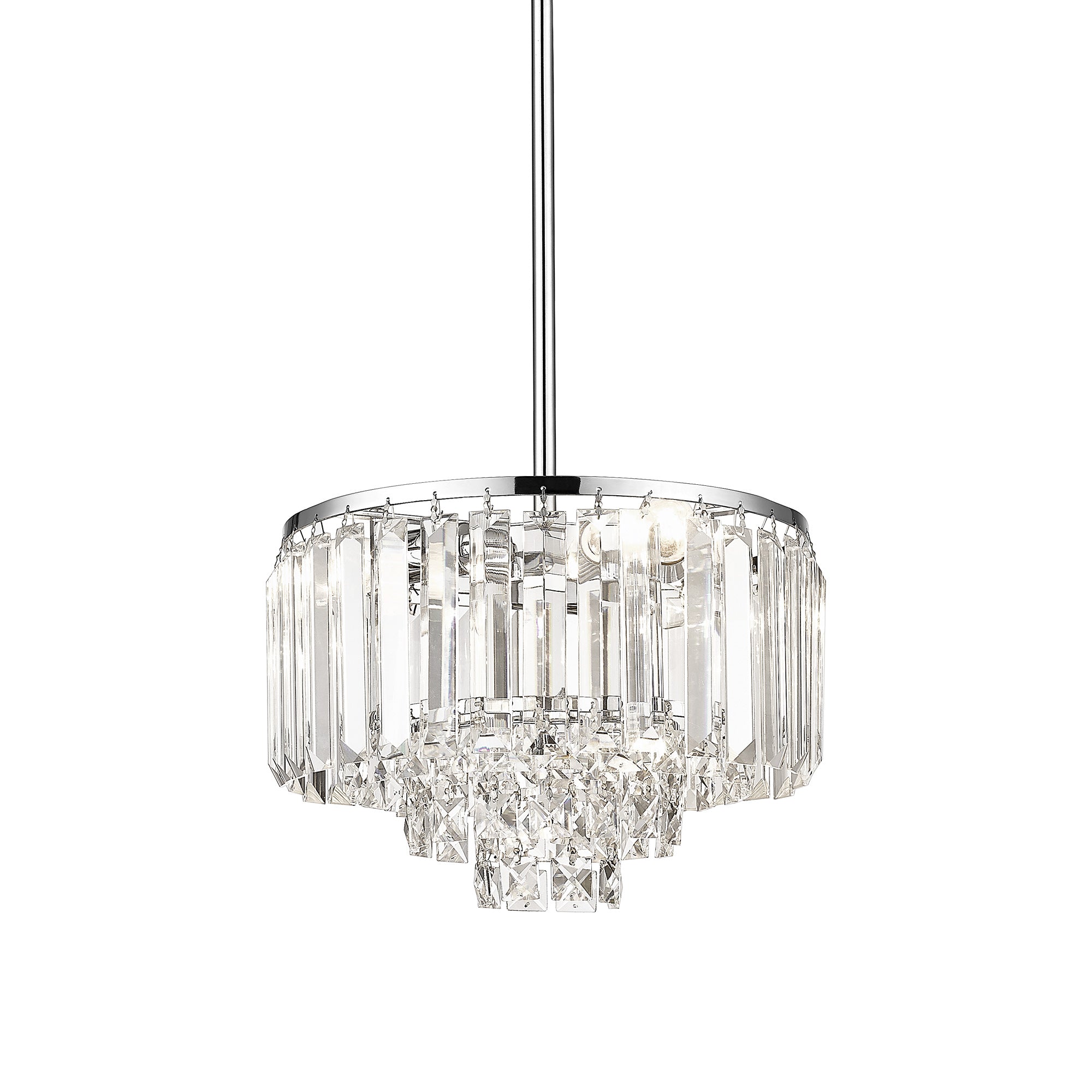 Crystal Chandelier with Polished Chrome Finish - 4-Tier Modern Pendant Light - USAG00208