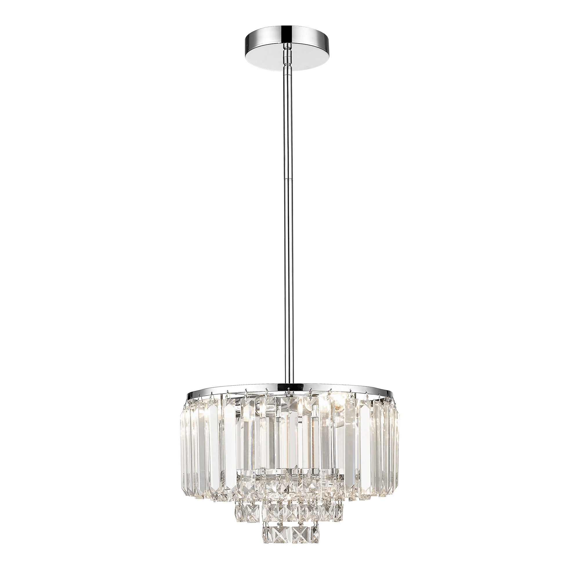 Crystal Chandelier with Polished Chrome Finish - 4-Tier Modern Pendant Light - USAG00208