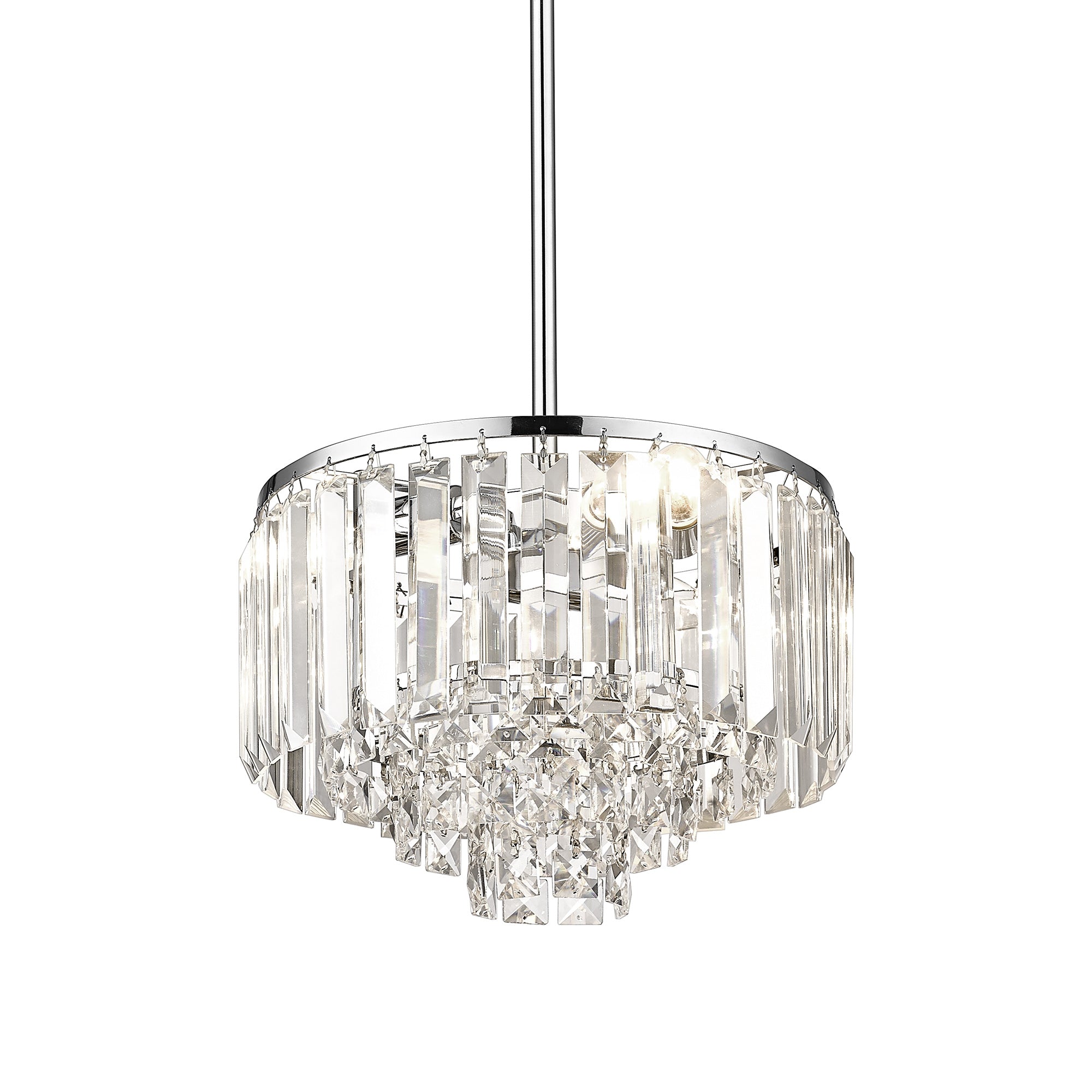 Crystal Chandelier with Polished Chrome Finish - 4-Tier Modern Pendant Light - USAG00208