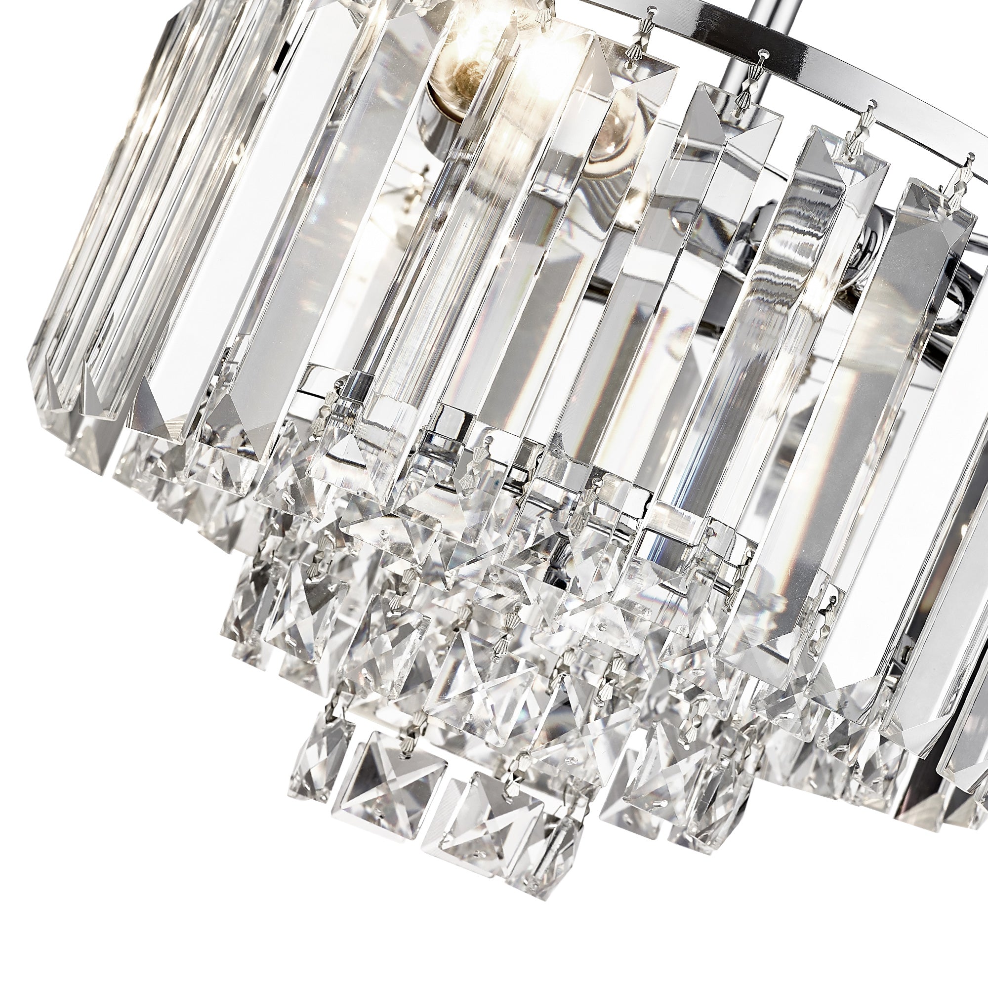 Crystal Chandelier with Polished Chrome Finish - 4-Tier Modern Pendant Light - USAG00208