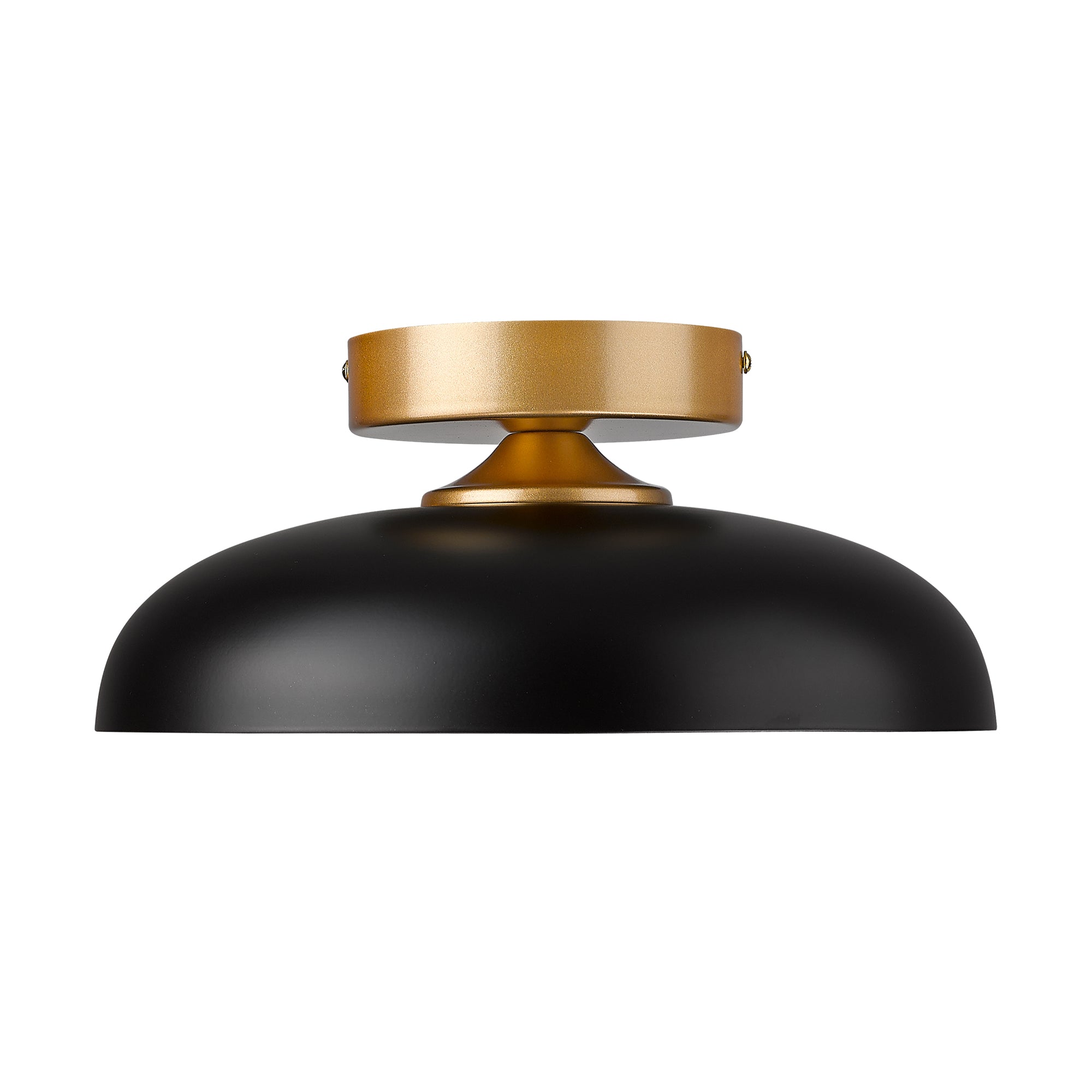 Semi Flush Mount Black and Gold Finish Metal - 12 inch LED 12W/1200lm 3000K/4000K/5000K Adjustable Ceiling Light - USAG00227