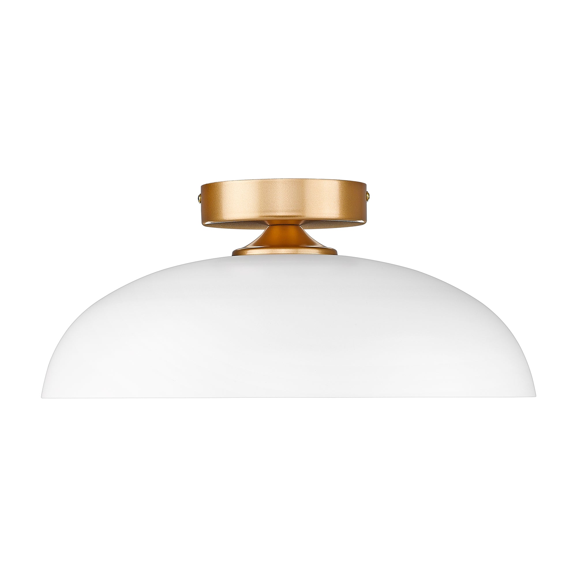 Semi Flush Mount White & Gold Finish Metal - 15 inch LED 12W/1200lm 3000K/4000K/5000K Adjustable Ceiling Light - USAG00228