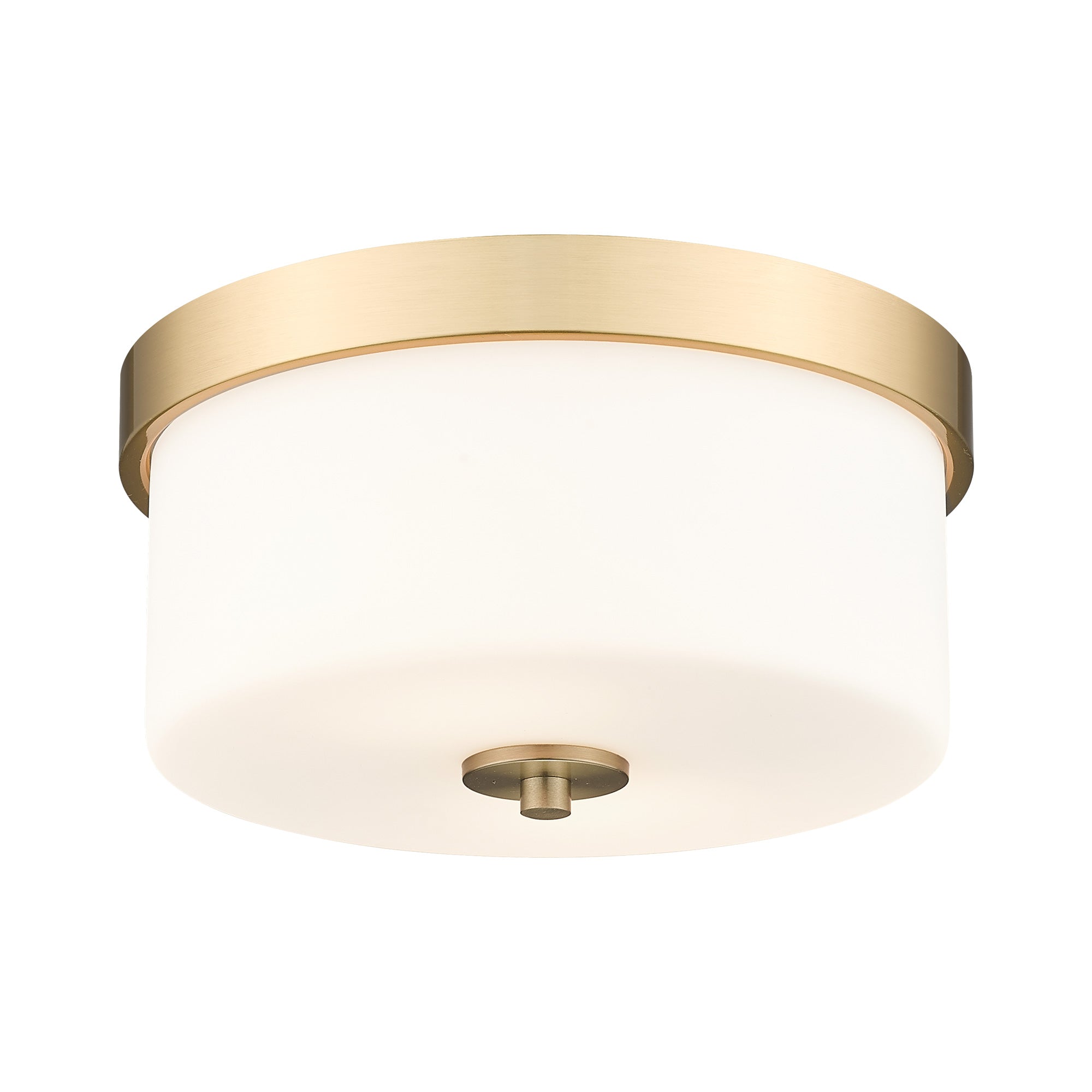 Brushed Gold Glass & Metal - 10'' 2-Light Fixtures Ceiling Mount With Milk Glass - USAG00239