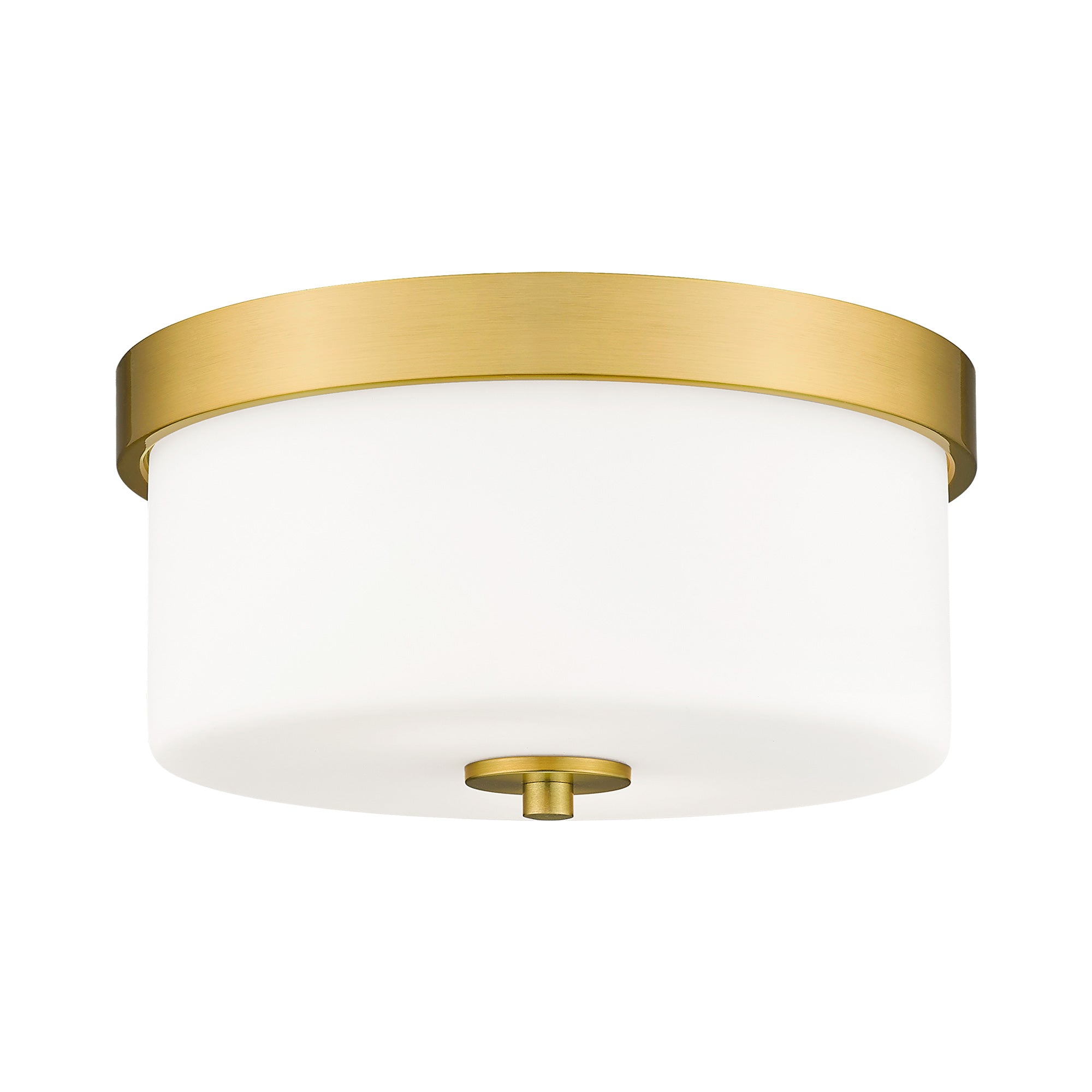 Brushed Gold Glass & Metal - 10'' 2-Light Fixtures Ceiling Mount With Milk Glass - USAG00239