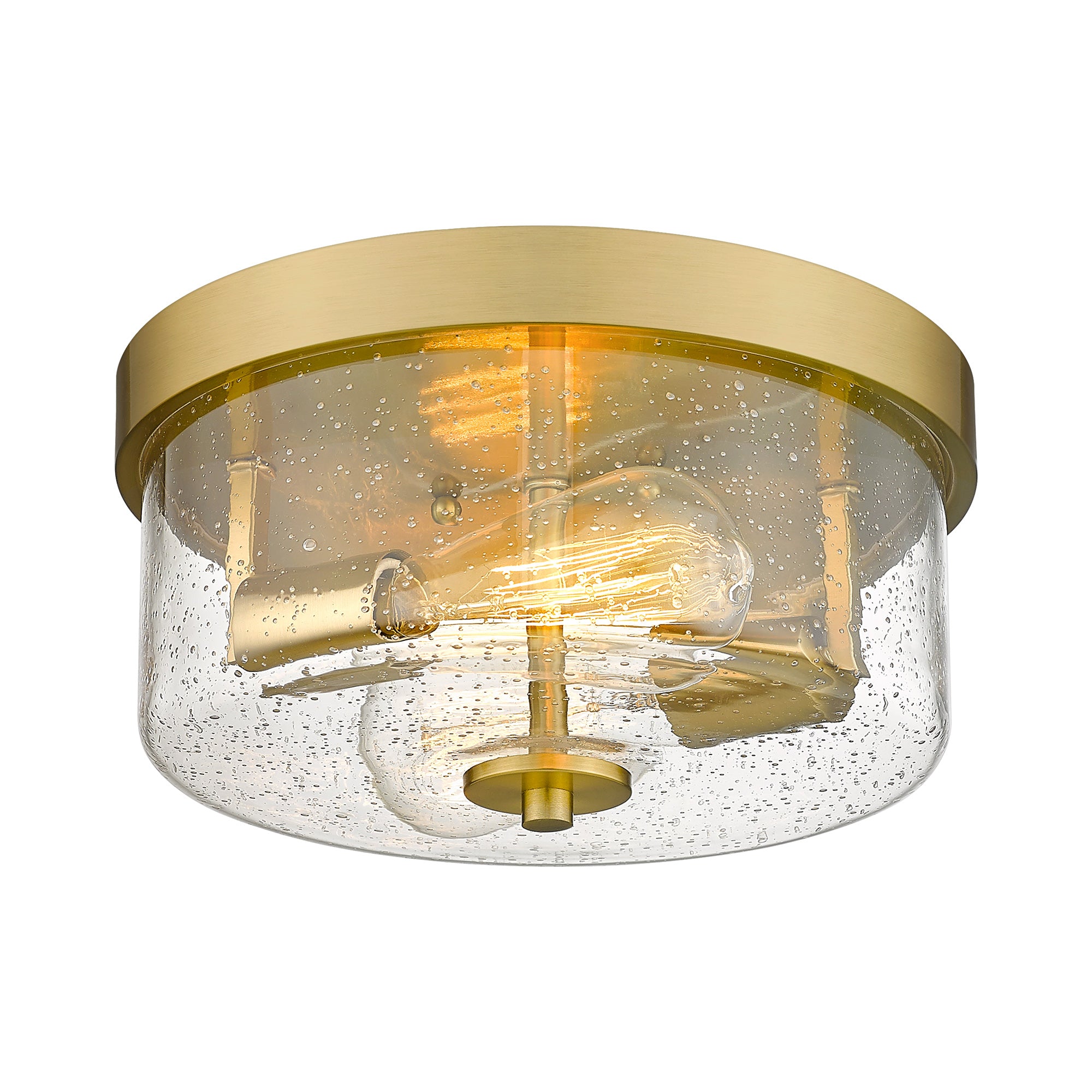 Brushed Gold Glass & Metal - 10'' 2-Light Fixtures Ceiling Mount - USAG00243