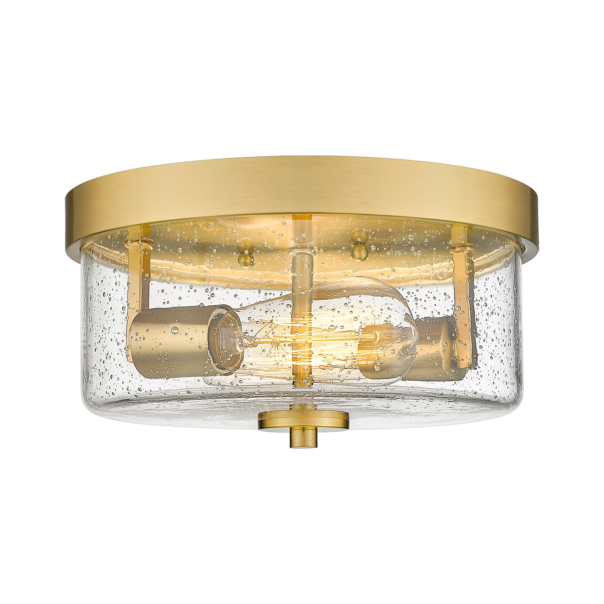 Brushed Gold Glass & Metal - 10'' 2-Light Fixtures Ceiling Mount - USAG00243