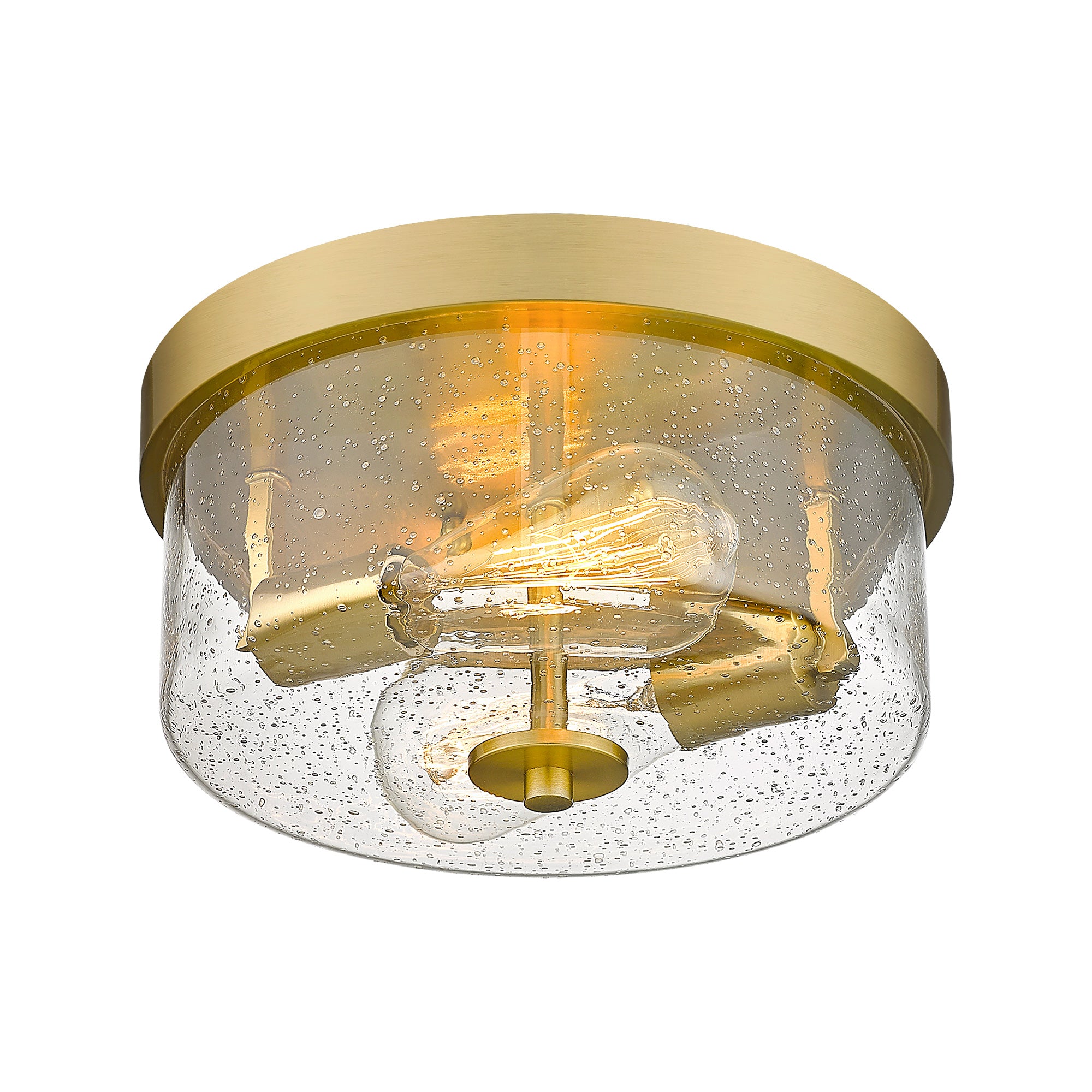 Brushed Gold Glass & Metal - 10'' 2-Light Fixtures Ceiling Mount - USAG00243