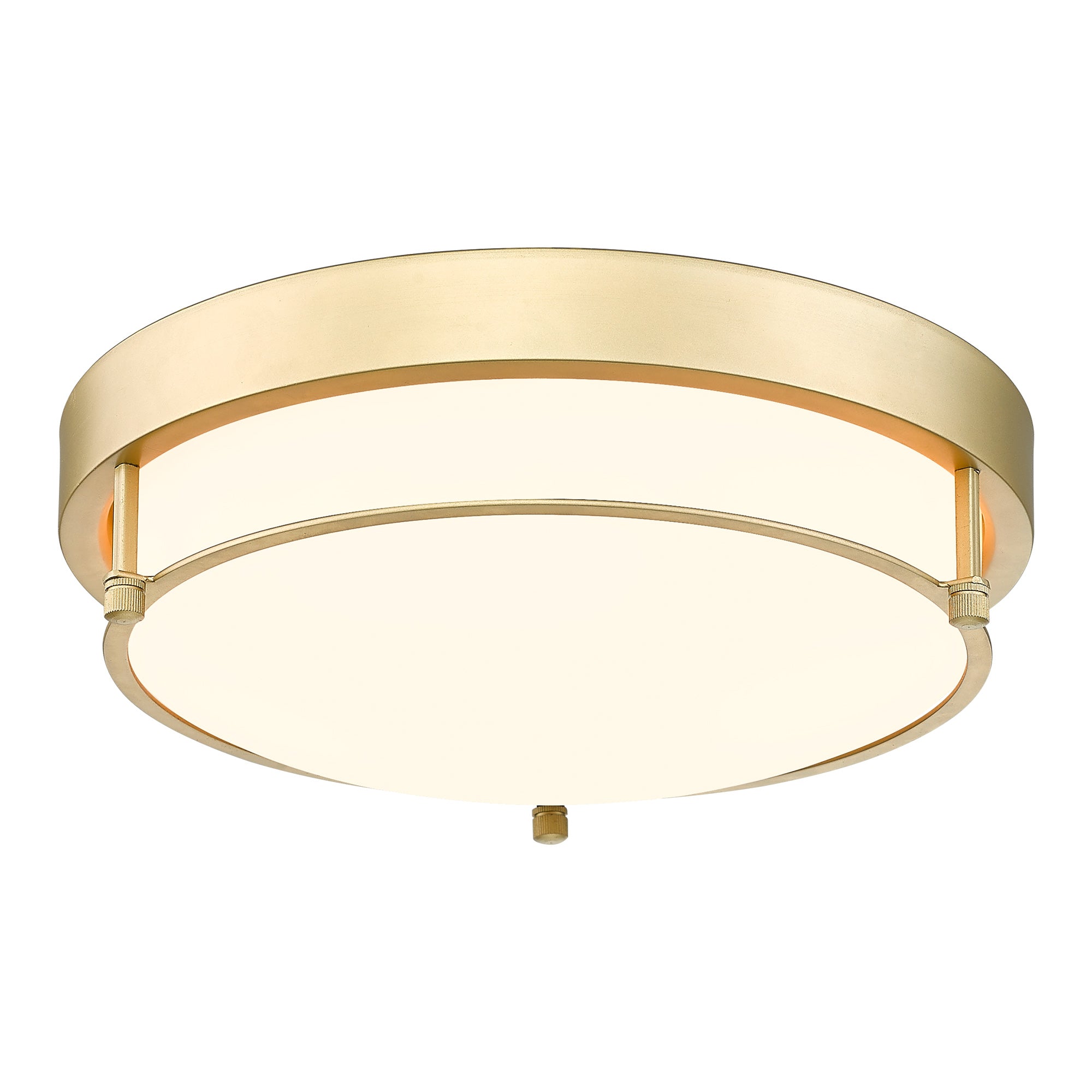 Modern Flush Mount Light Fixture with Brass Gold Finish - 12 inch 2-Light Ceiling Light - USAG00248