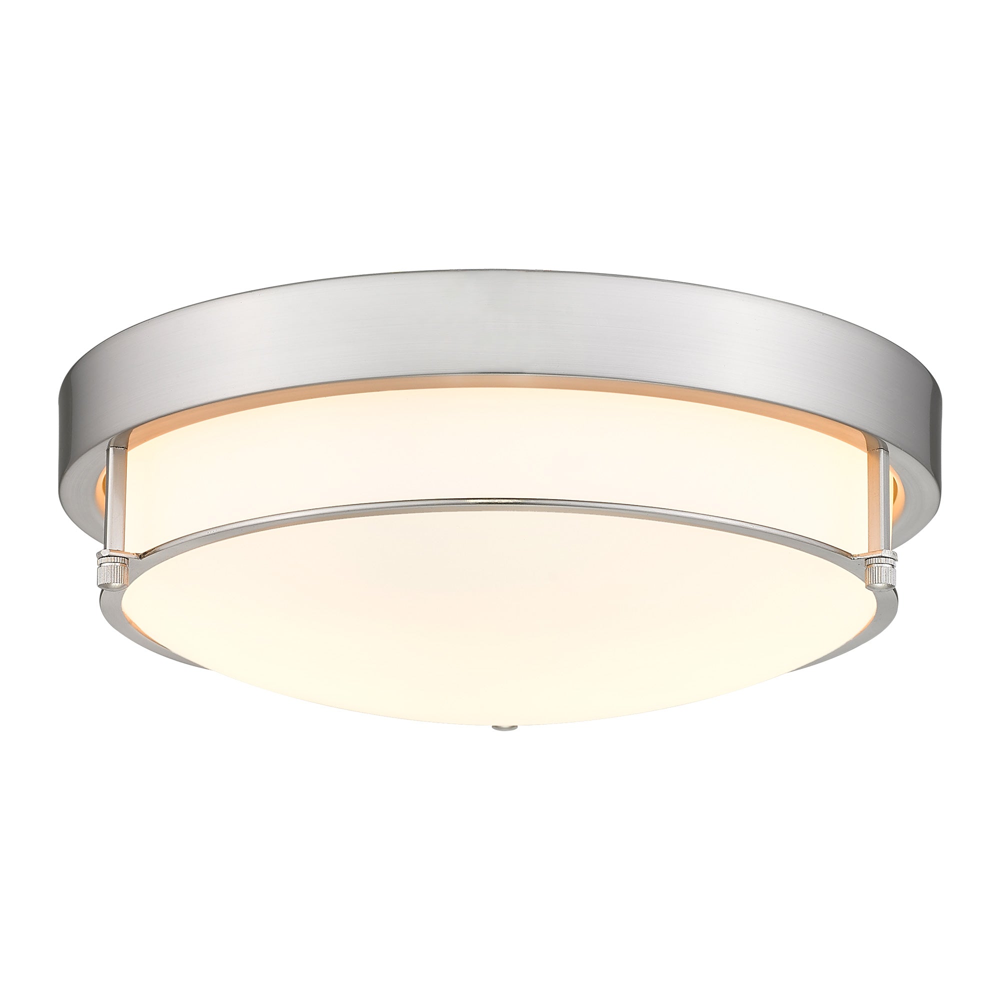 Modern Flush Mount Light Fixture with Brushed Nickel Finish - 12 inch 2-Light Ceiling Light - USAG00249