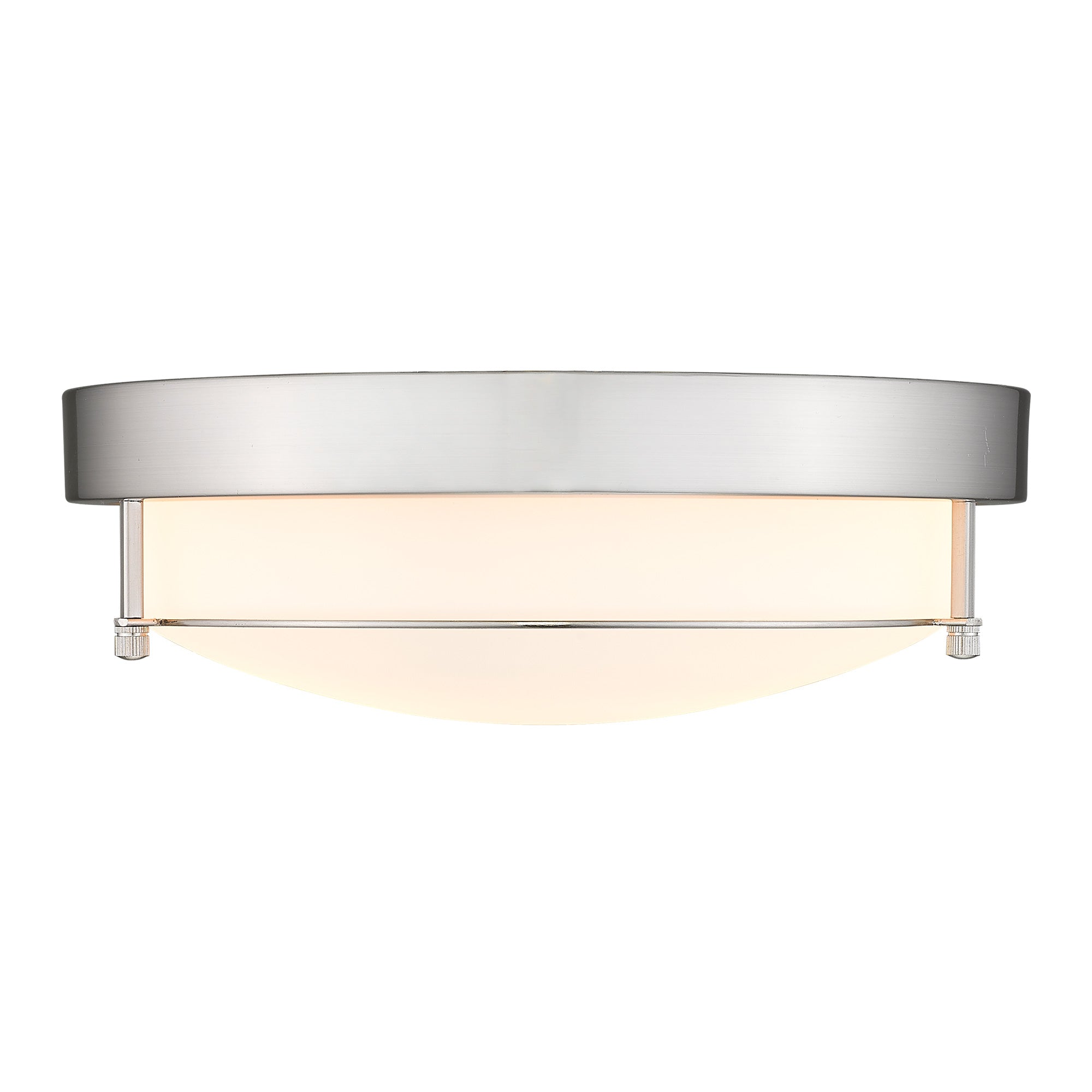 Modern Flush Mount Light Fixture with Brushed Nickel Finish - 12 inch 2-Light Ceiling Light - USAG00249