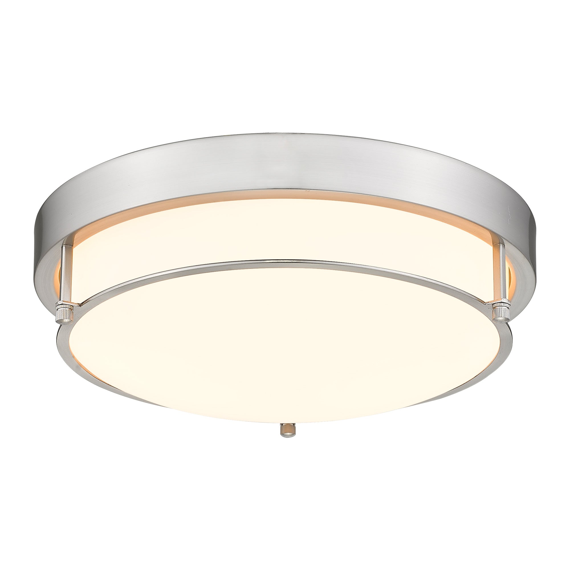 Modern Flush Mount Light Fixture with Brushed Nickel Finish - 12 inch 2-Light Ceiling Light - USAG00249