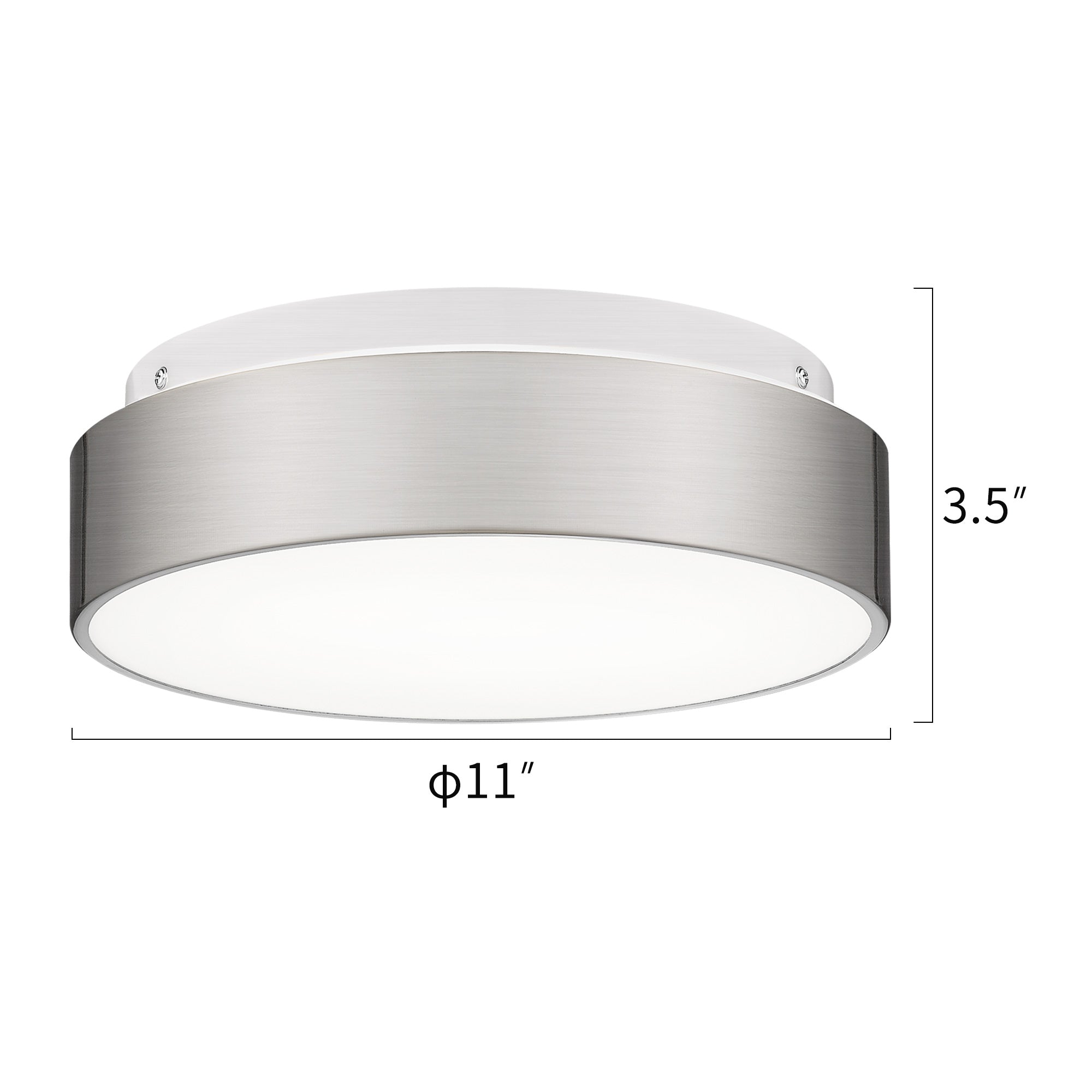 Brushed Nickel Glass & Metal - 12" LED Close to Ceiling Light - USAG00251