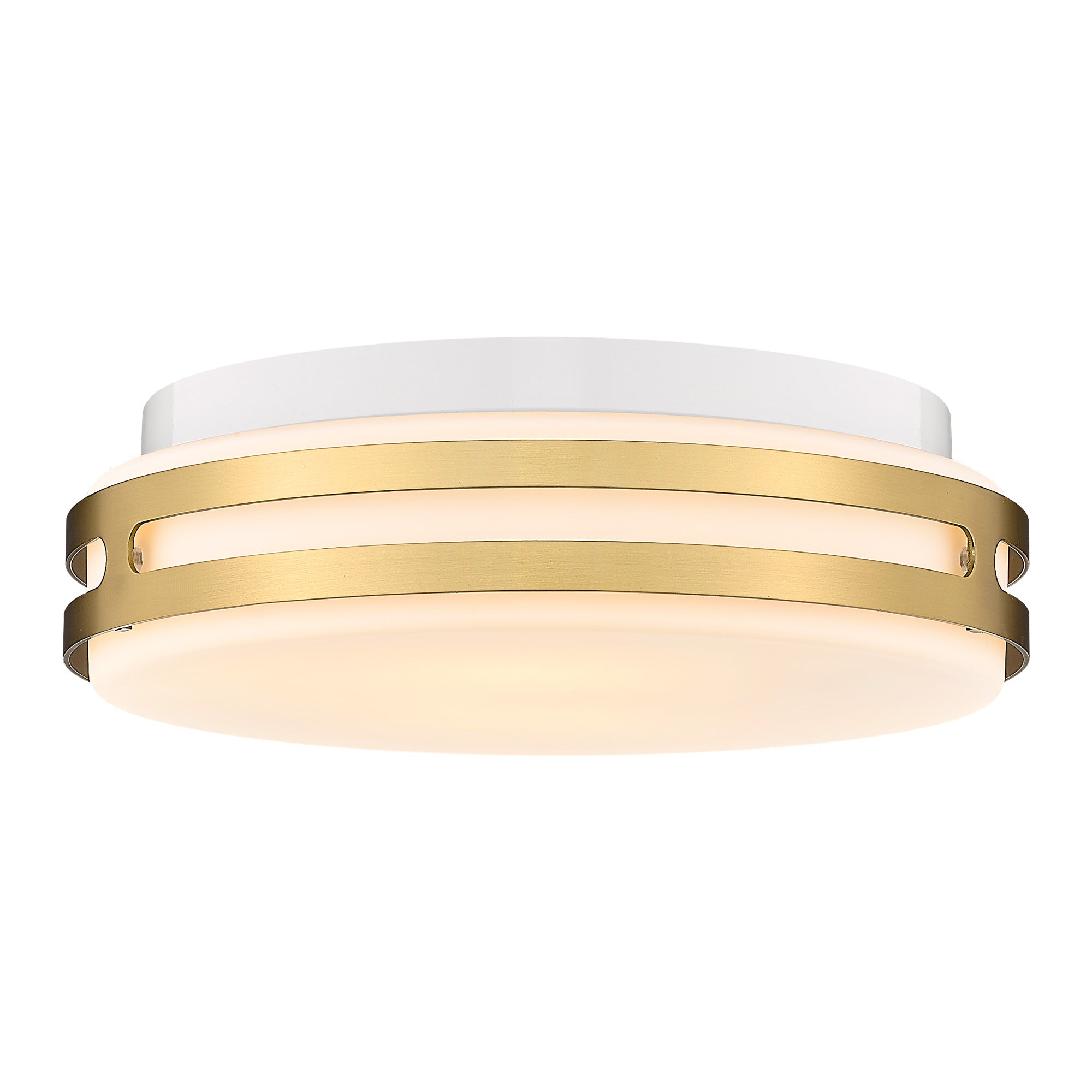 Brushed Gold Glass & Metal - 12'' LED Modern Flush Mount Ceiling Light - USAG00252