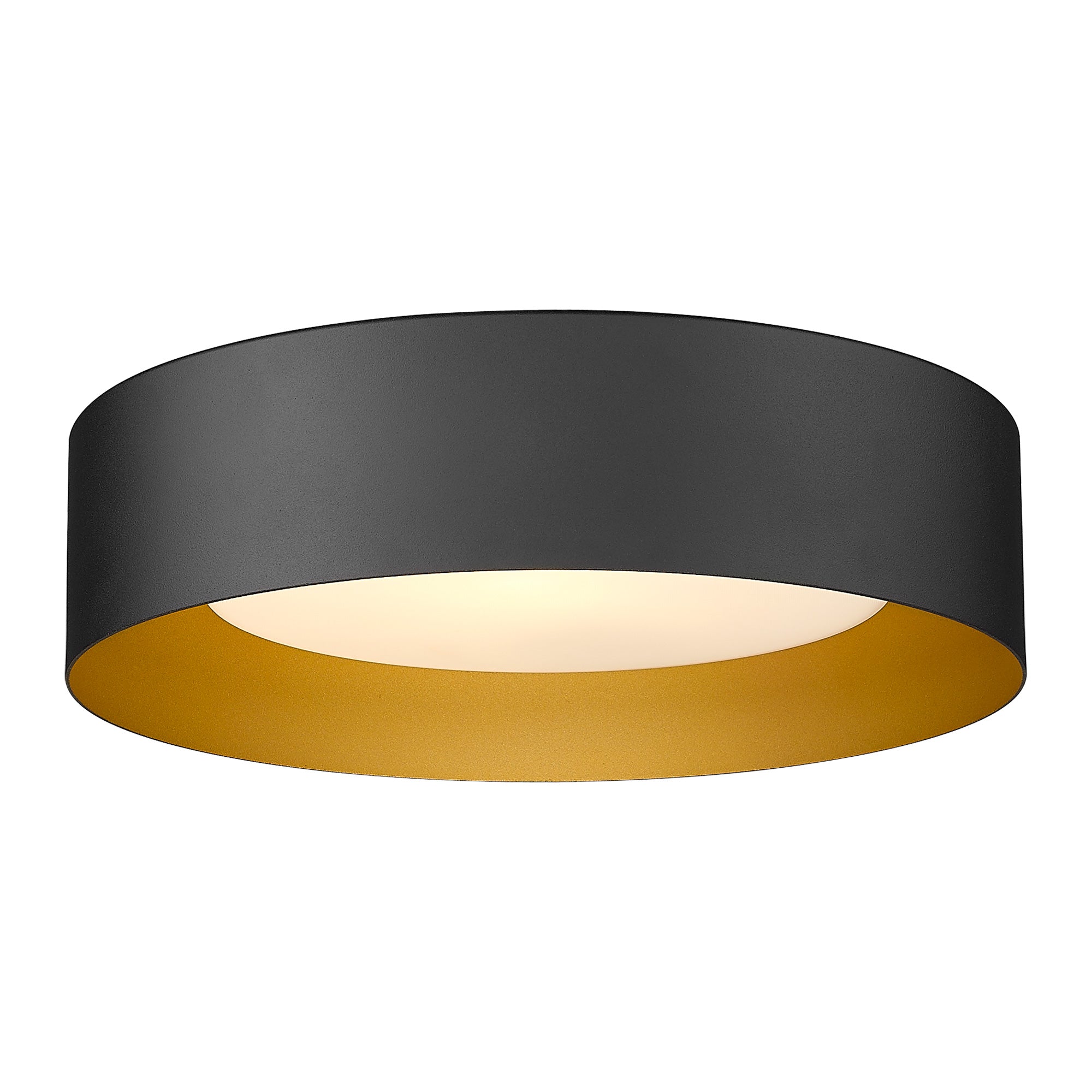 Black & Gold Glass & Metal - 14" LED Flush Mount Ceiling Light - USAG00257