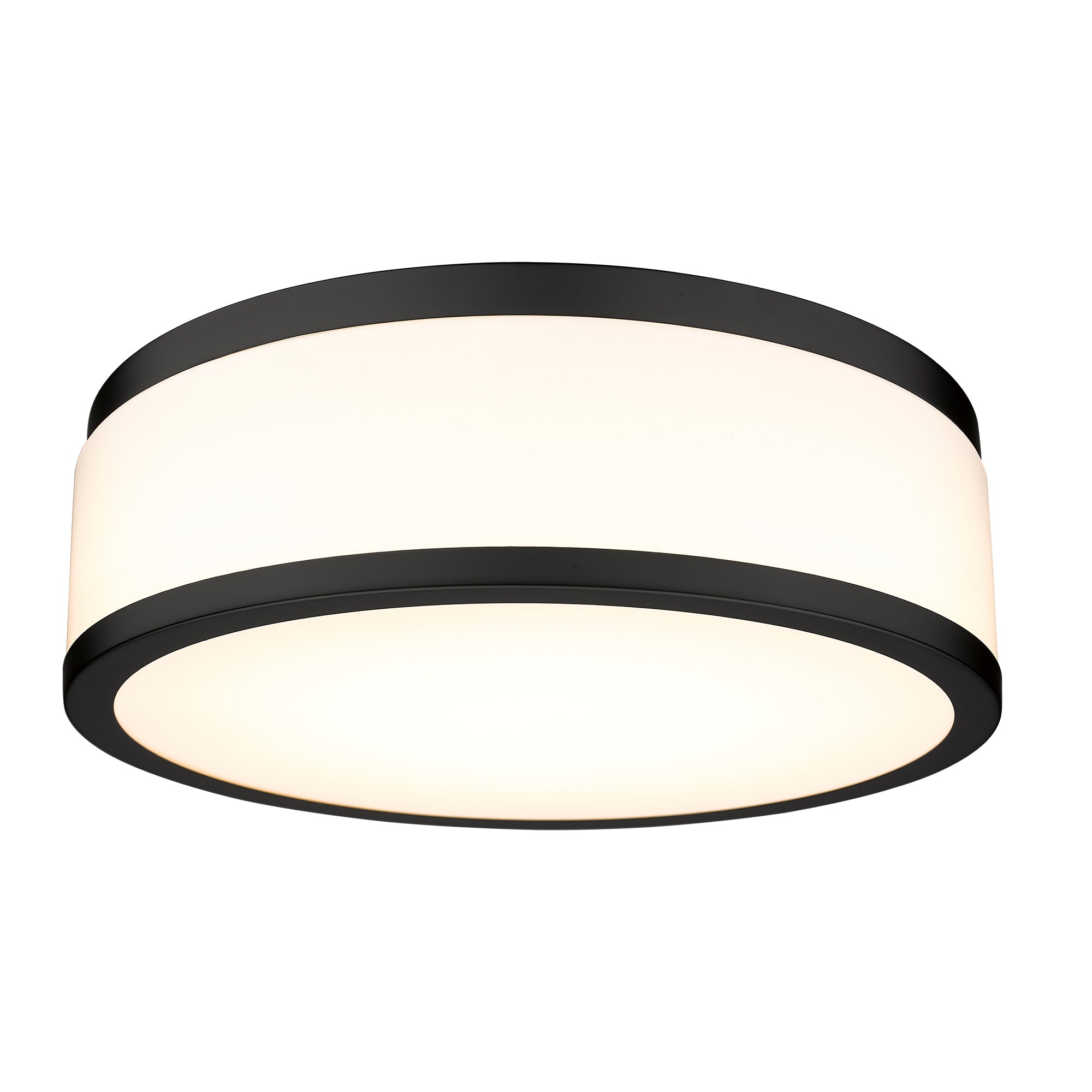 Matte Black Acrylic & Metal - LED Flush Mount Ceiling Light 15 inch, 25W Dimmable 3000K 4000K 5000K Matte Black Modern Round Ceiling Light Fixture