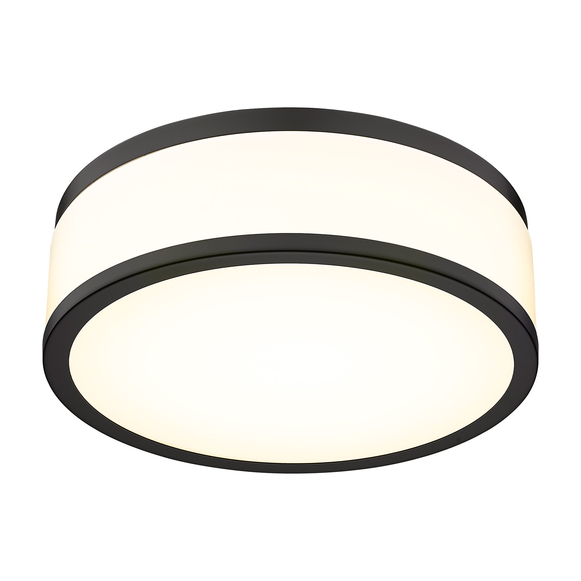 Matte Black Acrylic & Metal - LED Flush Mount Ceiling Light 15 inch, 25W Dimmable 3000K 4000K 5000K Matte Black Modern Round Ceiling Light Fixture