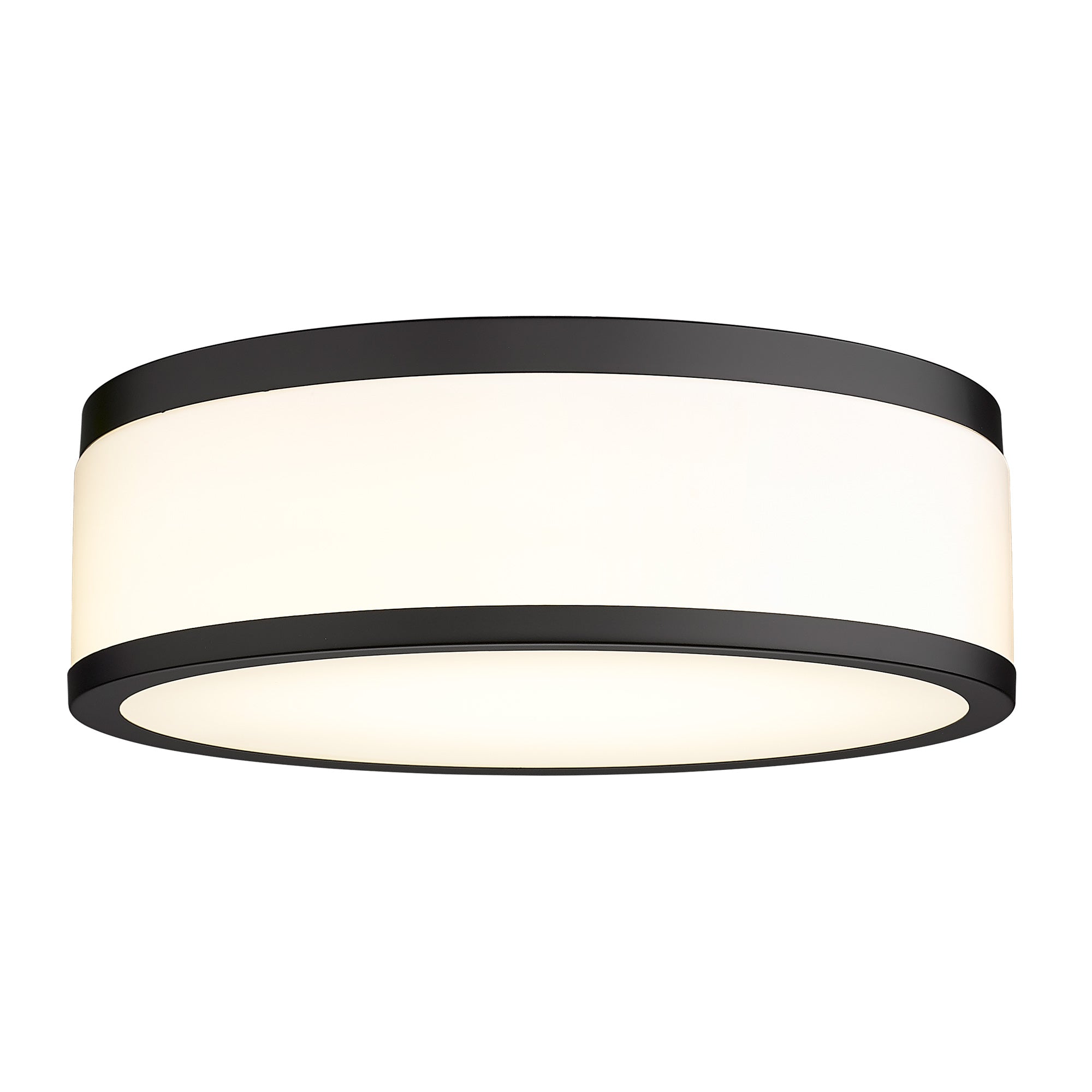 Matte Black Acrylic & Metal - LED Flush Mount Ceiling Light 15 inch, 25W Dimmable 3000K 4000K 5000K Matte Black Modern Round Ceiling Light Fixture