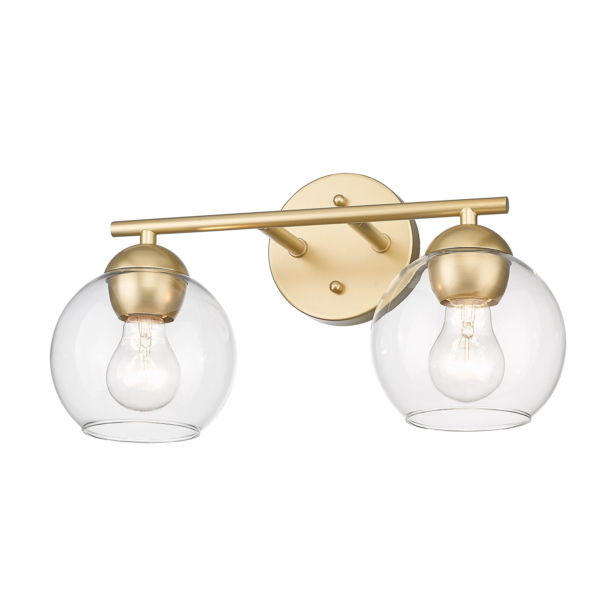 Gold Glass & Metal - 15.6'' 2-Light Gold Bathroom Light Fixtures Over Mirror - USAG00263