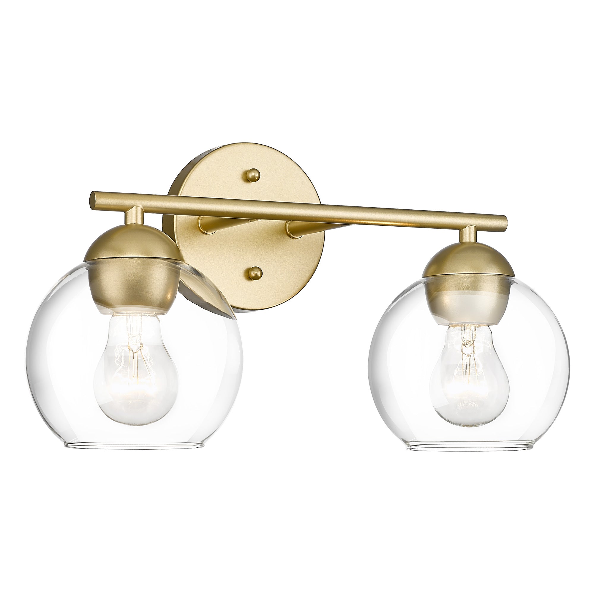 Gold Glass & Metal - 15.6'' 2-Light Gold Bathroom Light Fixtures Over Mirror - USAG00263