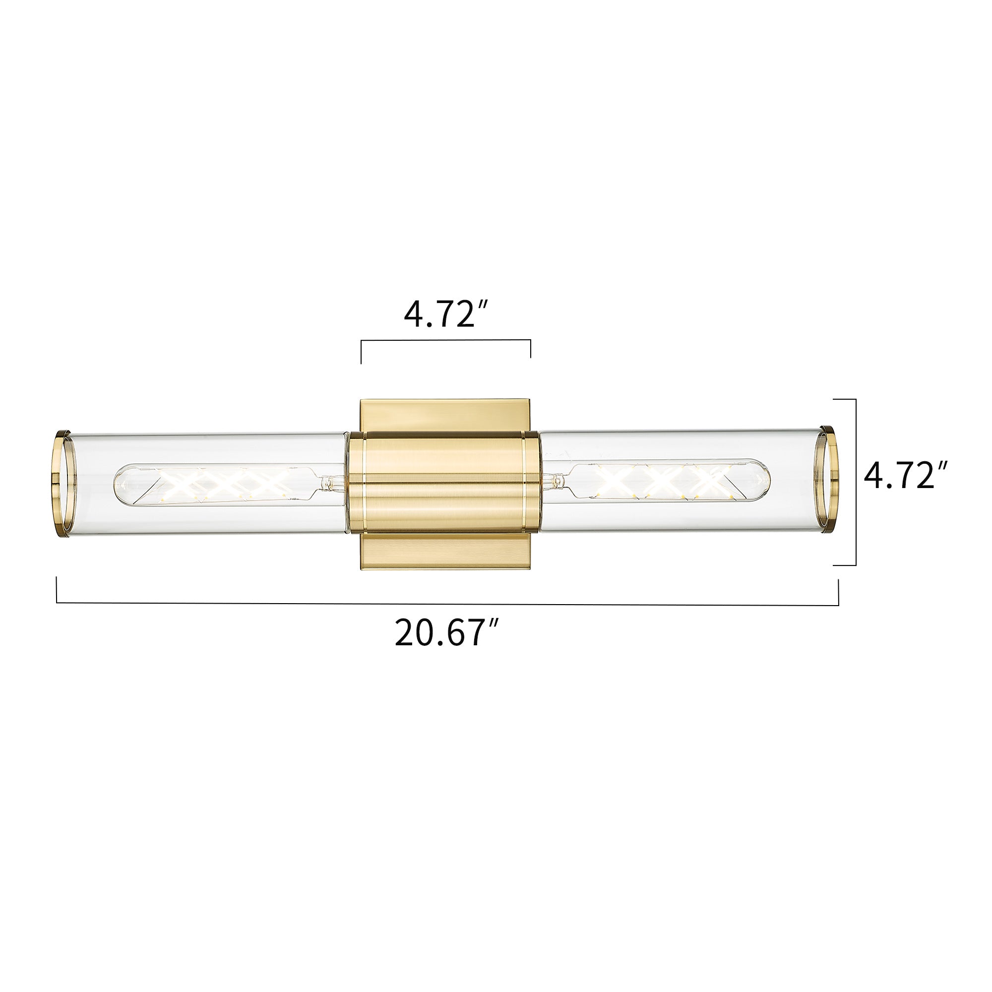 Gold Glass & Metal - Wall Lights in Clear Glass Indoor Wall Sconce Modern Wall Light Up and Down Wall Mount Lamp For Bathroom Bedroom Hallway Kitchen - USAG00267