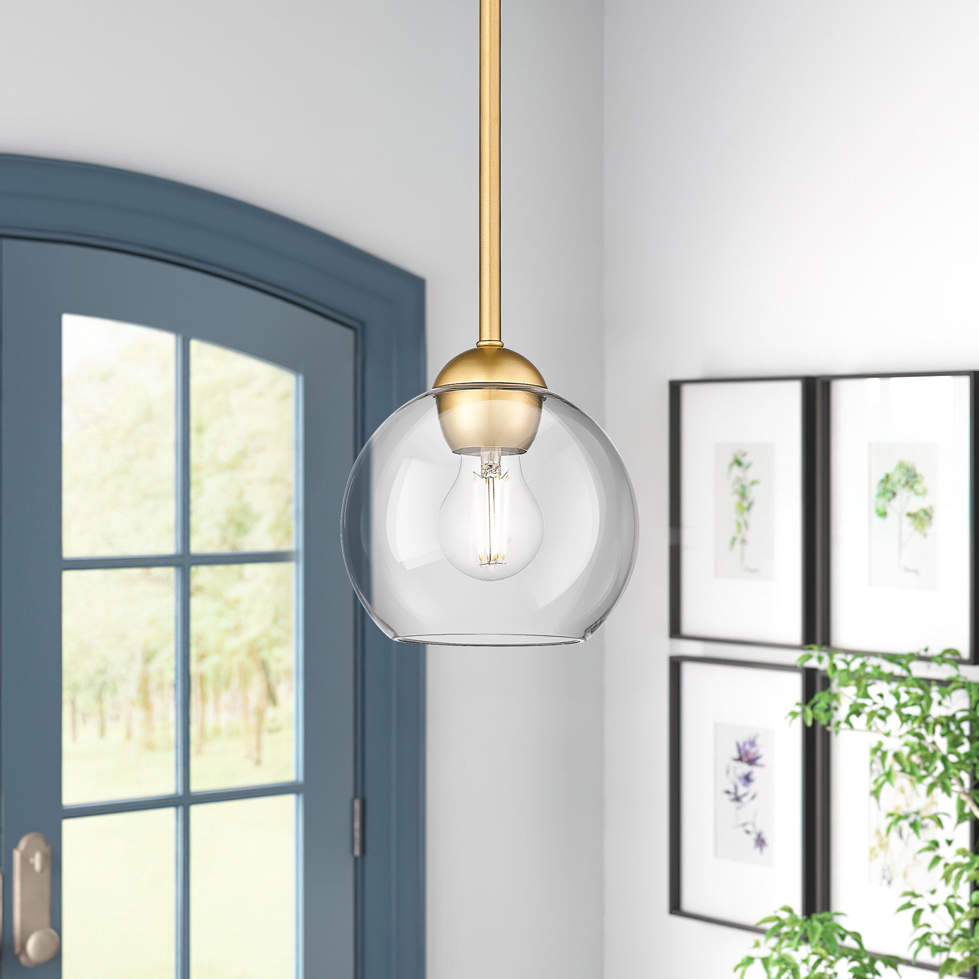 Gold Glass & Metal - 7'' Globe Pendant Light - USAG00272