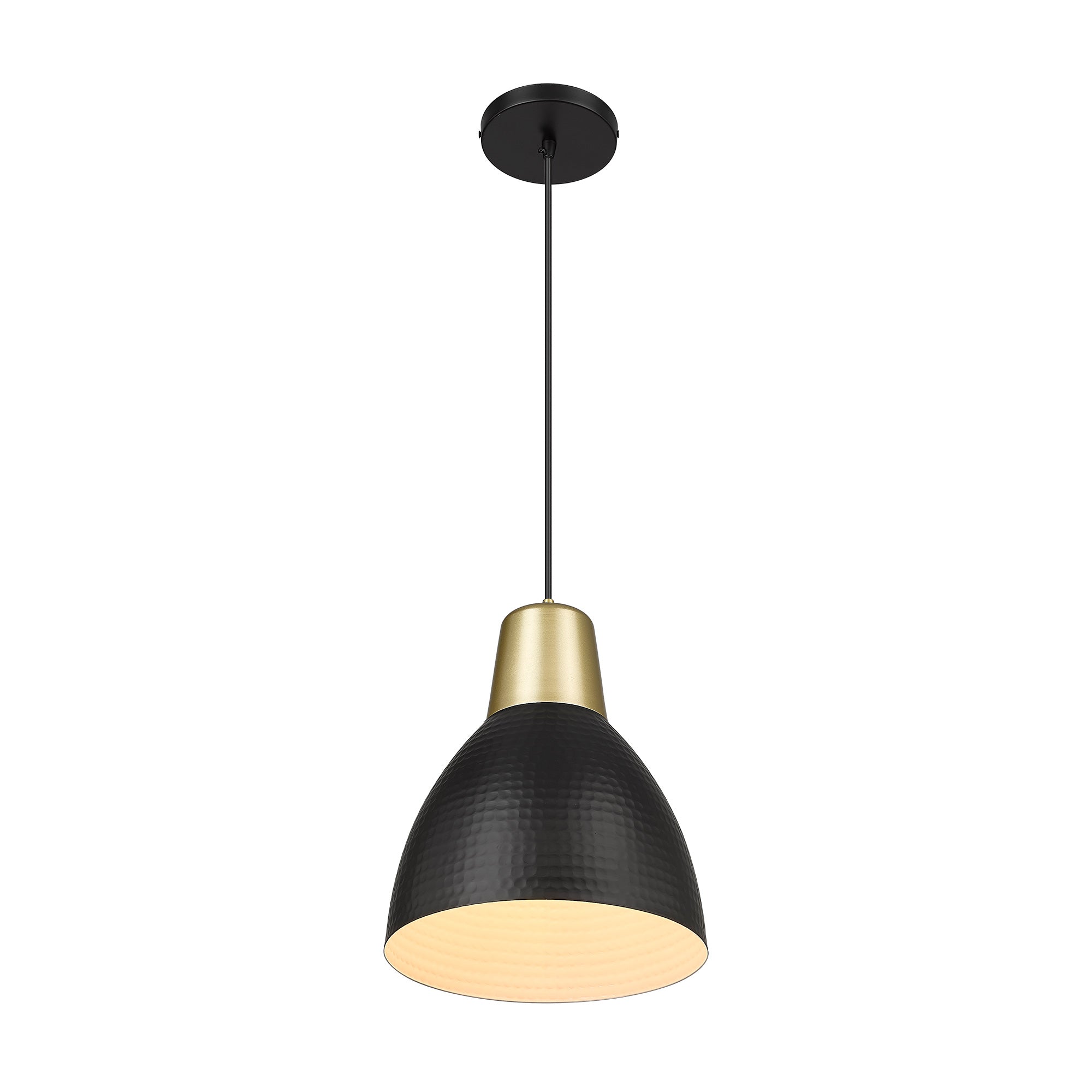 Black & Gold Metal - 10'' Black and Gold Dump Pendant Lights - USAG00274