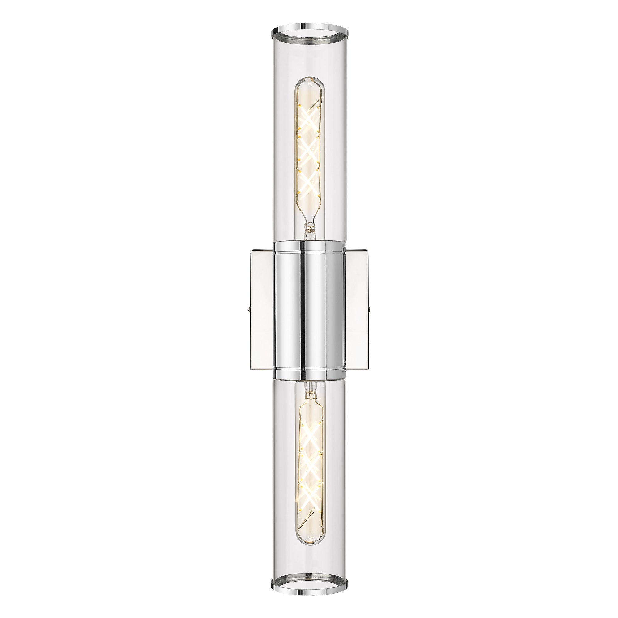 Brushed Nickel Glass & Metal - Wall Lights in Clear Glass Indoor Wall Sconce Modern Wall Light Up and Down Wall Mount Lamp For Bathroom Bedroom Hallway Kitchen - USAG00275