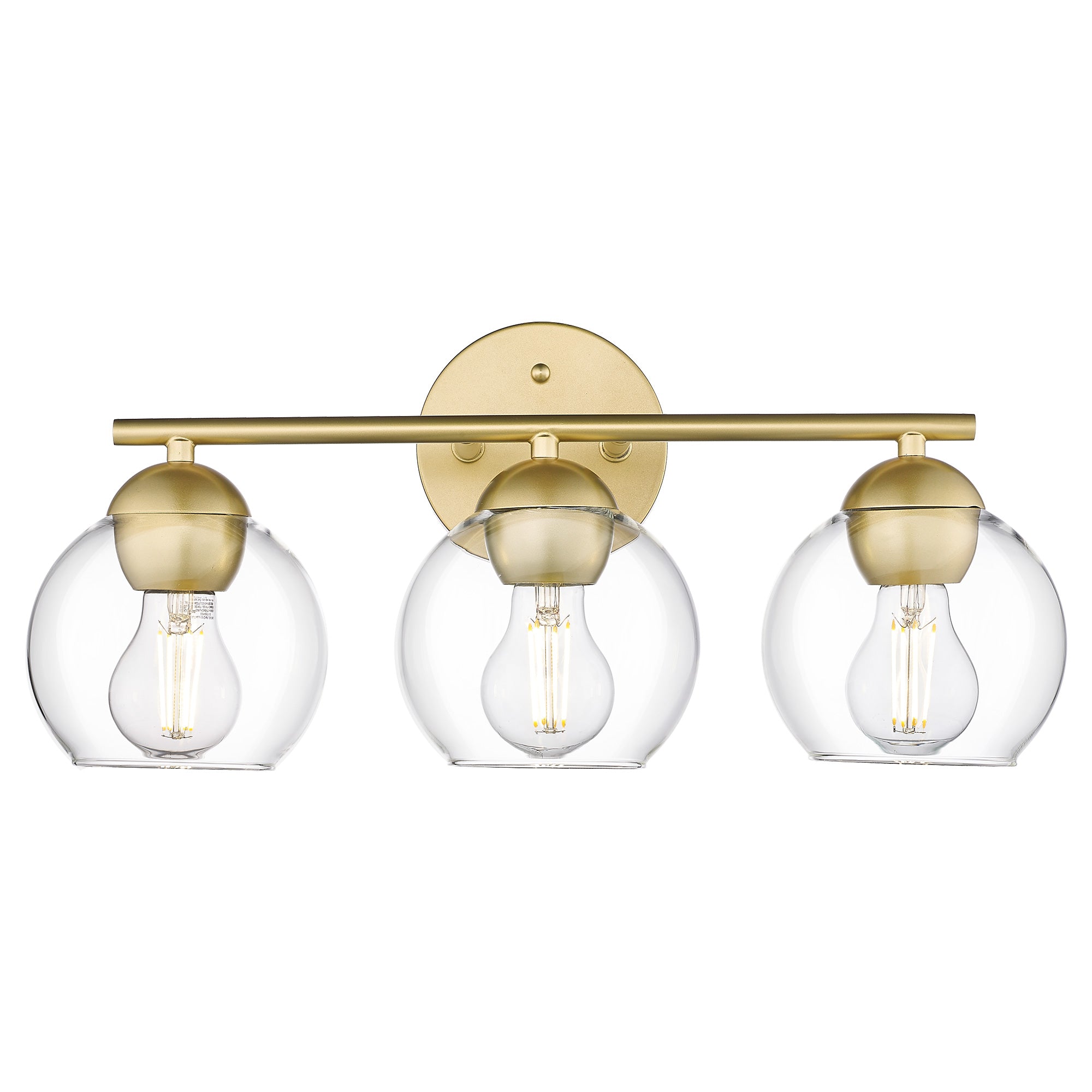 Gold Glass & Metal - 18.5'' 3-Lights Globe Vanity Light - USAG00277