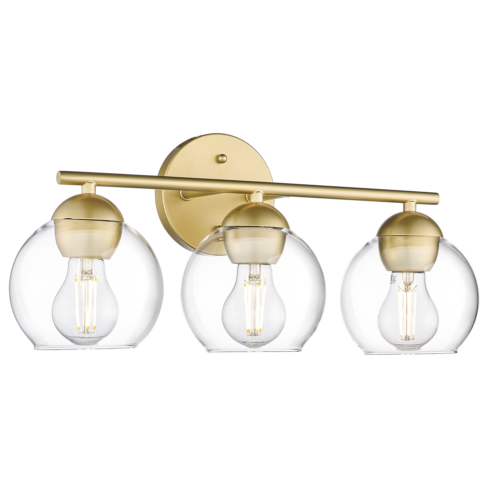 Gold Glass & Metal - 18.5'' 3-Lights Globe Vanity Light - USAG00277