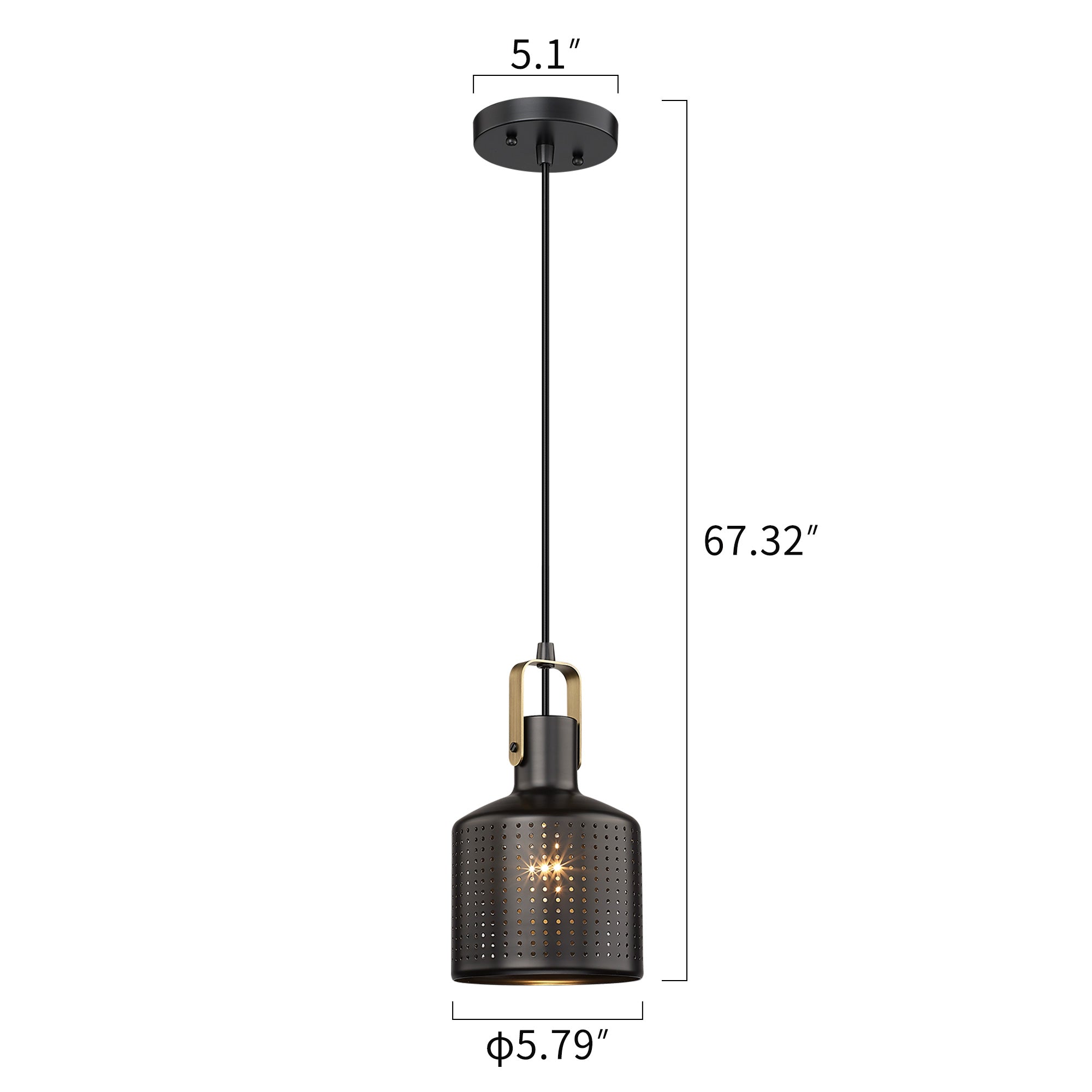 Matte Black Metal - 6'' 1 Light Black Pendant Light - USAG00280