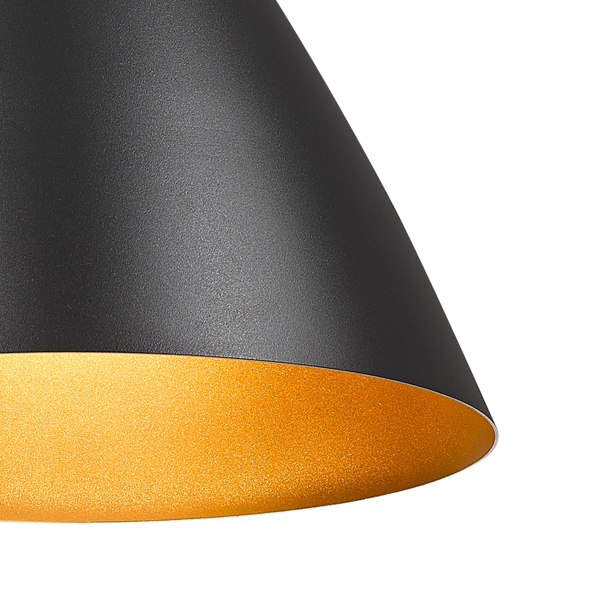 Black & Gold Metal - 14.7'' Black Dump Pendant Lights - USAG00282