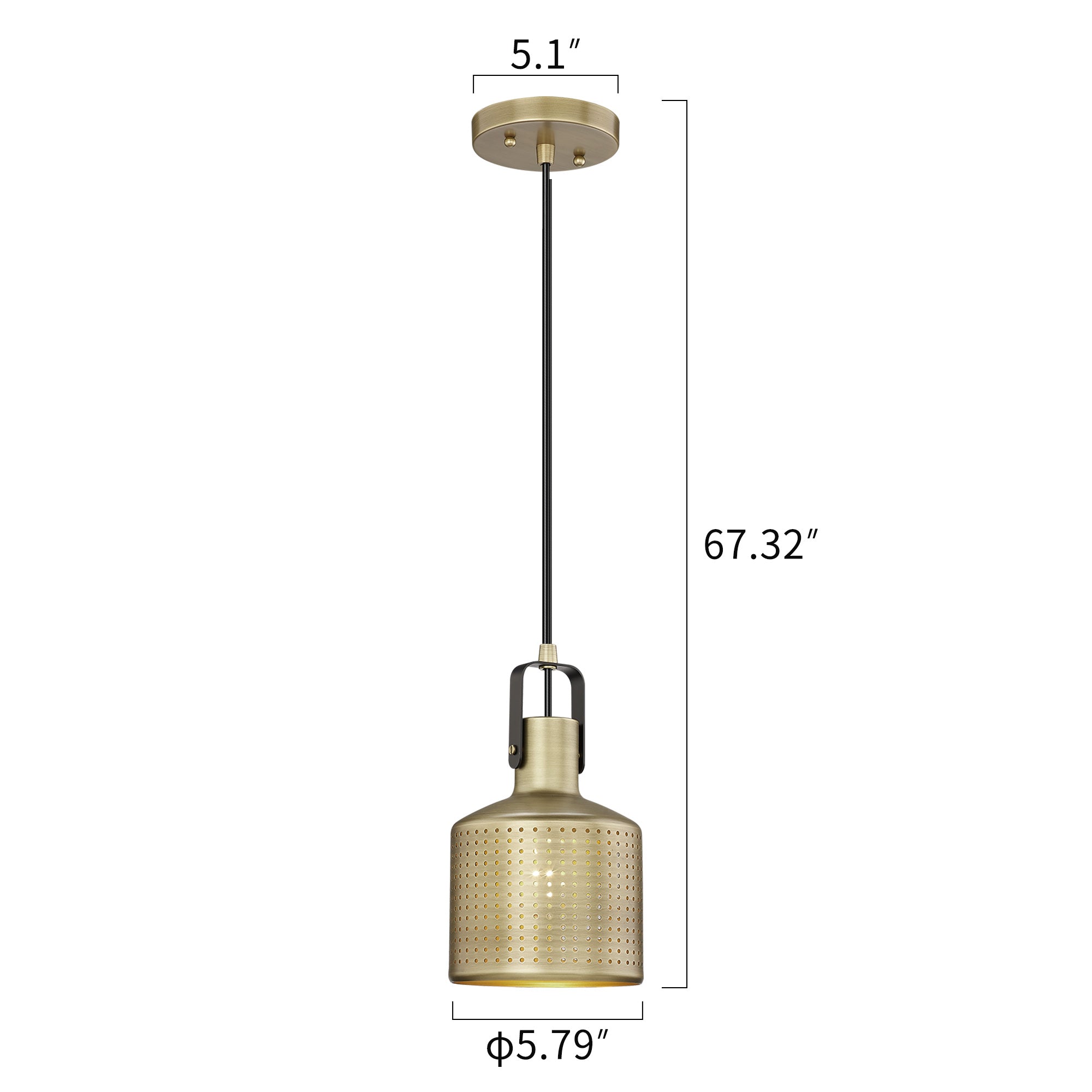 Gold Metal - 6'' 1 Gold Light Pendant Light - USAG00283