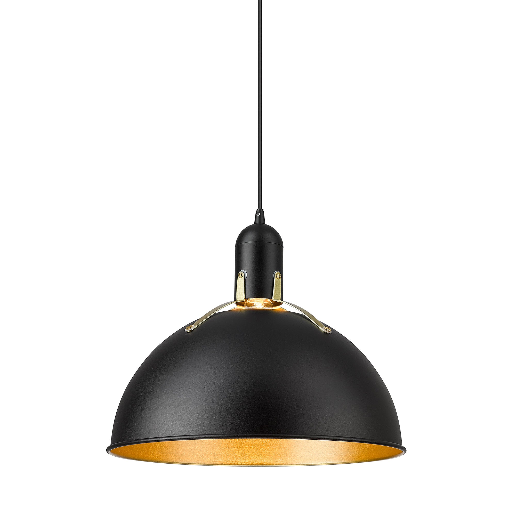 Black & Gold Metal - 11.4'' Industrial Pendant Light - USAG00284