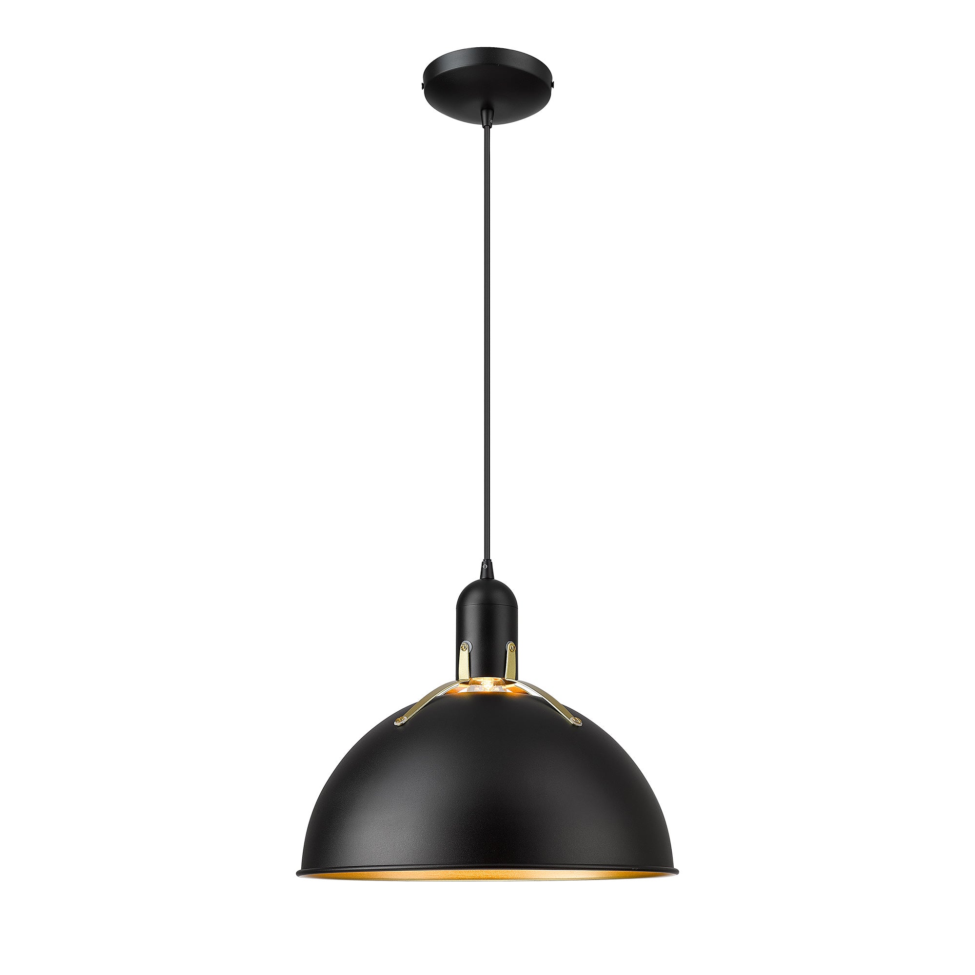 Black & Gold Metal - 11.4'' Industrial Pendant Light - USAG00284