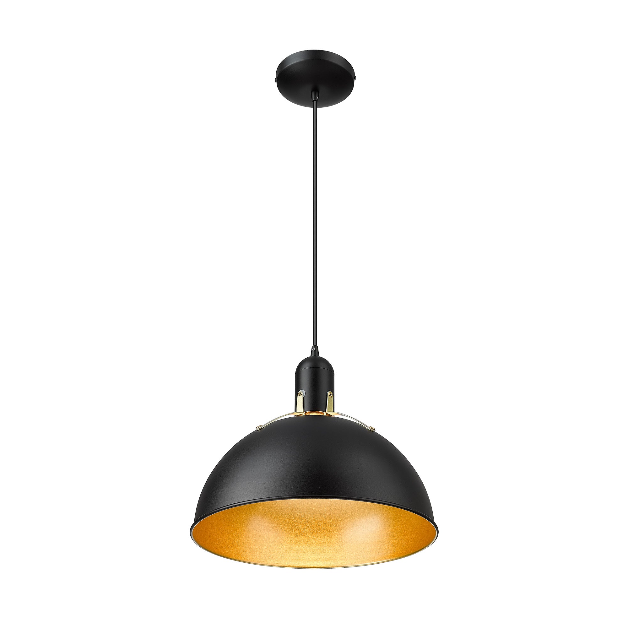 Black & Gold Metal - 11.4'' Industrial Pendant Light - USAG00284