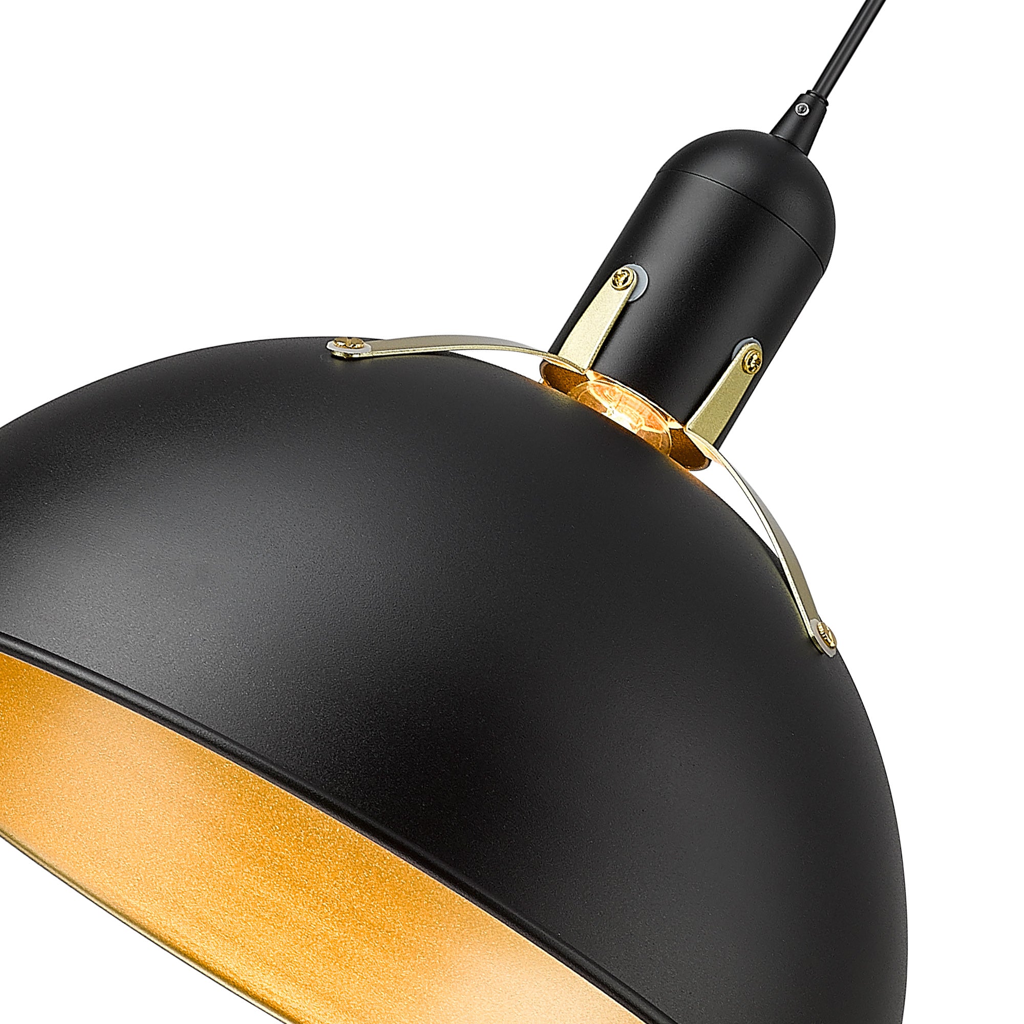 Black & Gold Metal - 11.4'' Industrial Pendant Light - USAG00284