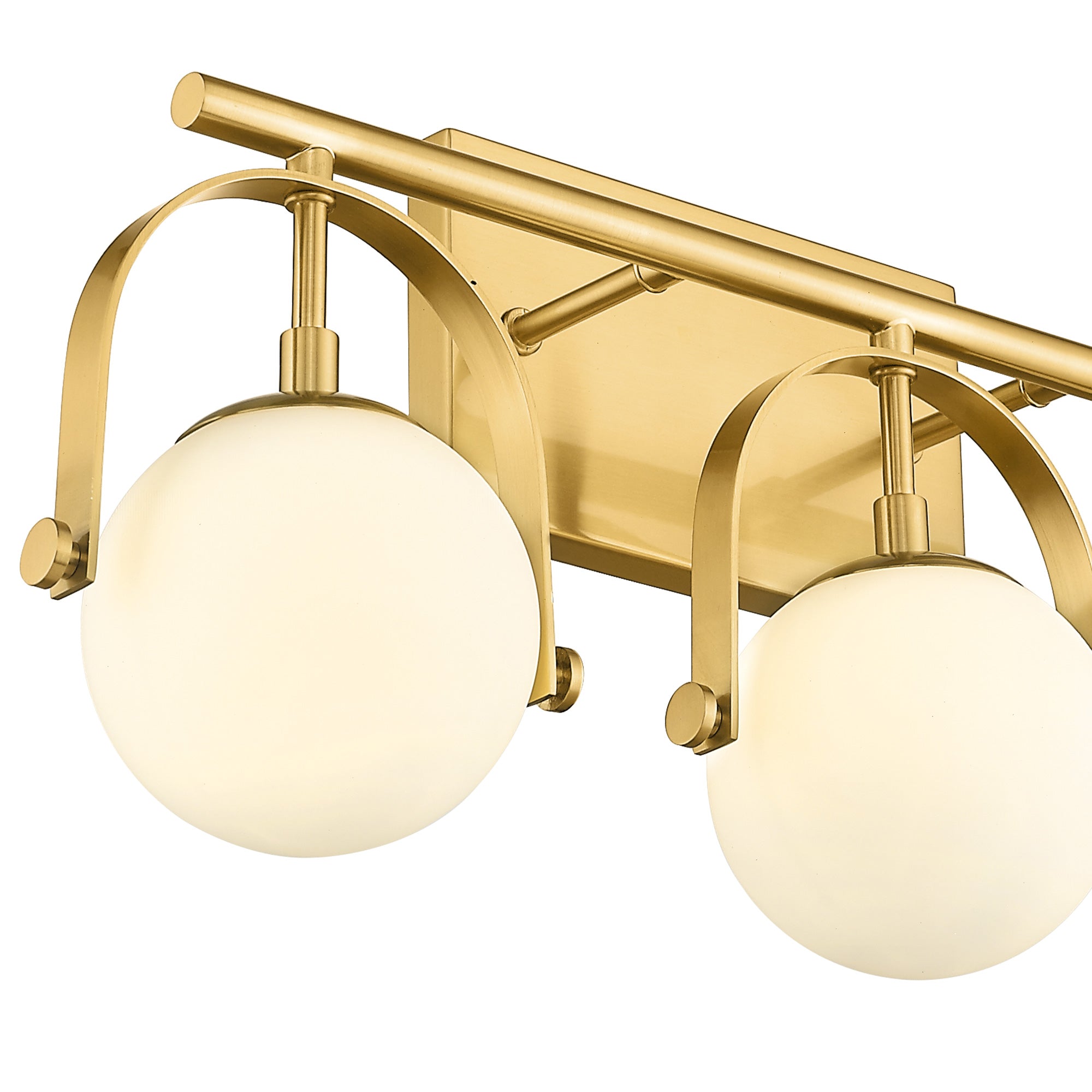 Brushed Gold Glass & Metal - 22.75 Inch 3-Light Bathroom Light Fixtures in Gold Finish with Frosted-Glass Globe Glass Vanity Lights for Bathroom - USAG00285