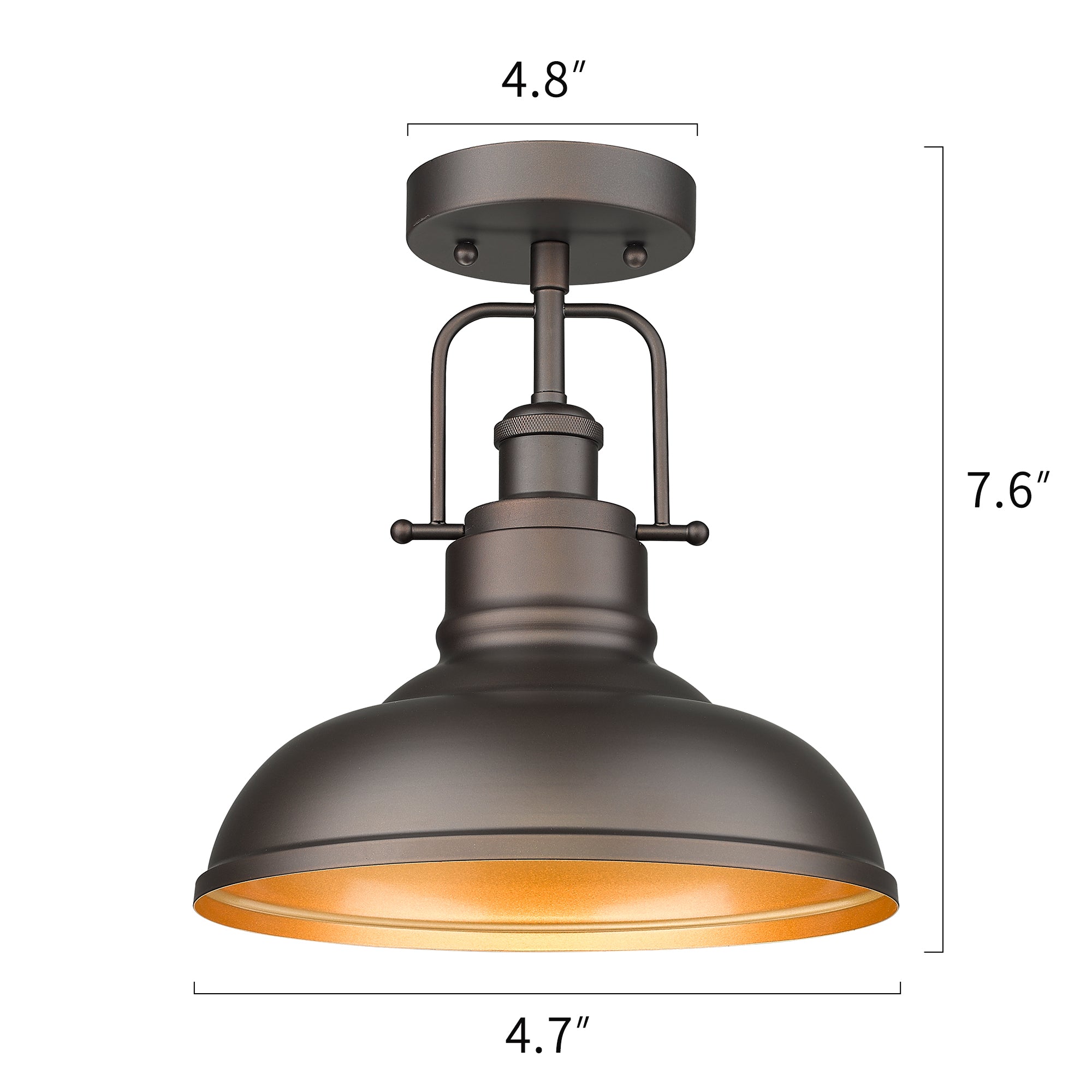 Bronze Metal - 11'' Industrial Ceiling Light Fixture - USAG00298