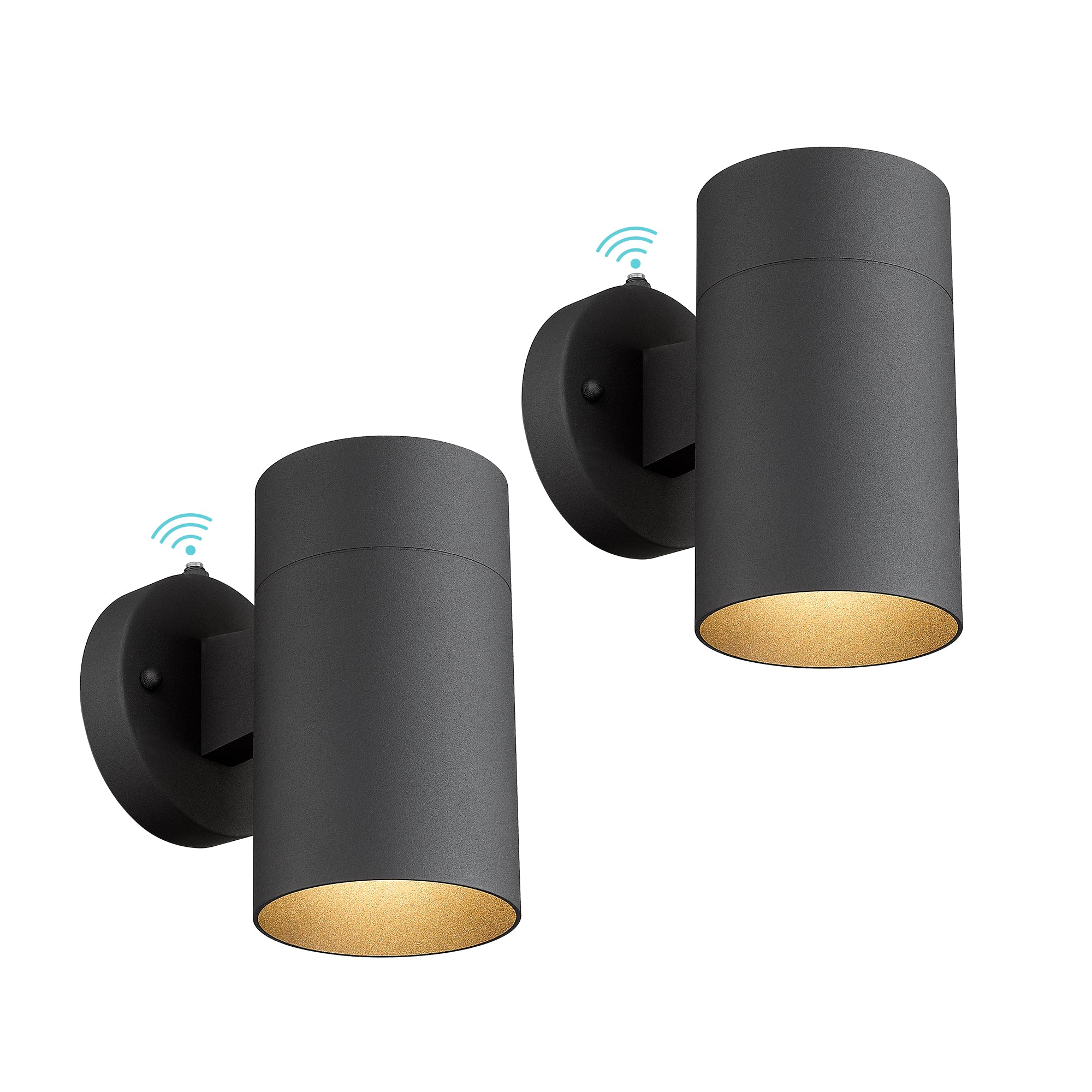 2 Packs Matte Black with Photocell Sensor - 8 inch Outdoor Wall Lights Exterior Wall Sconces - USAG00300