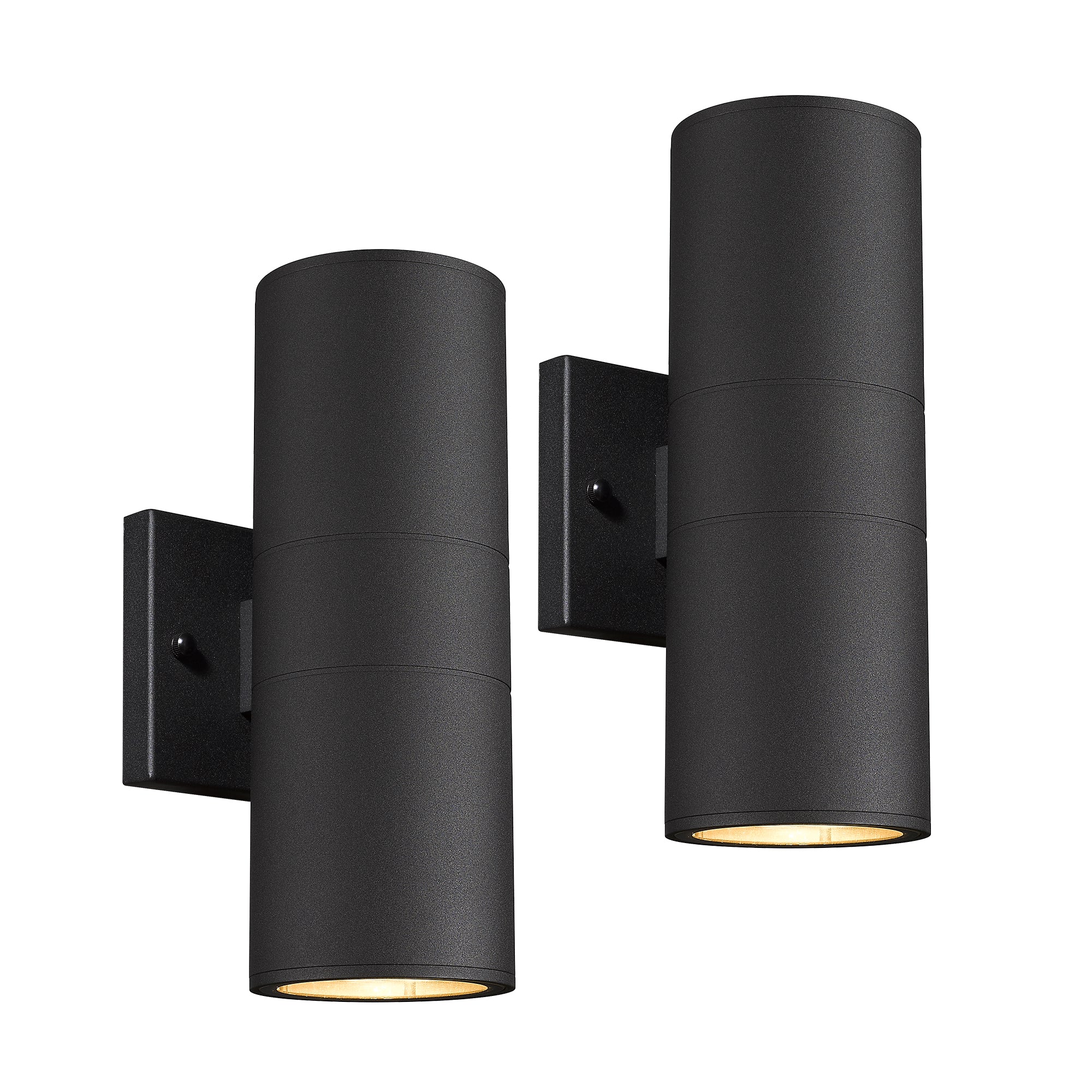 2 Packs Matte Black with Tempered Glass Cover - 11 inch Outdoor Wall Lights Exterior Wall Sconces - USAG00303