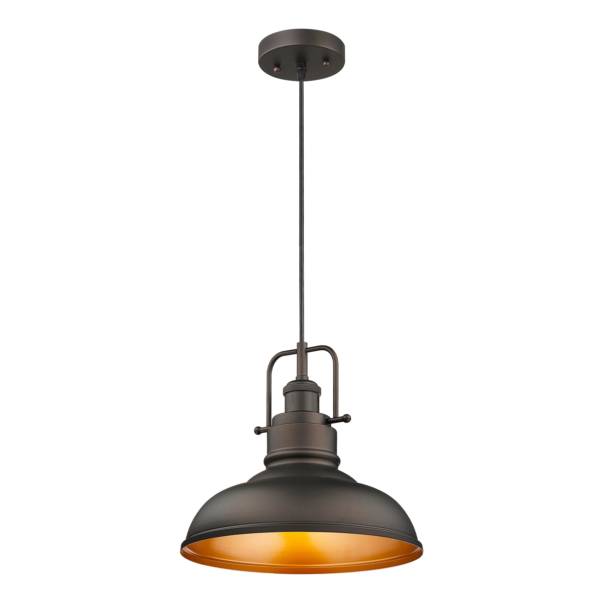 Bronze Metal - 11'' 1-Light Industrial Hanging Light - USAG00306