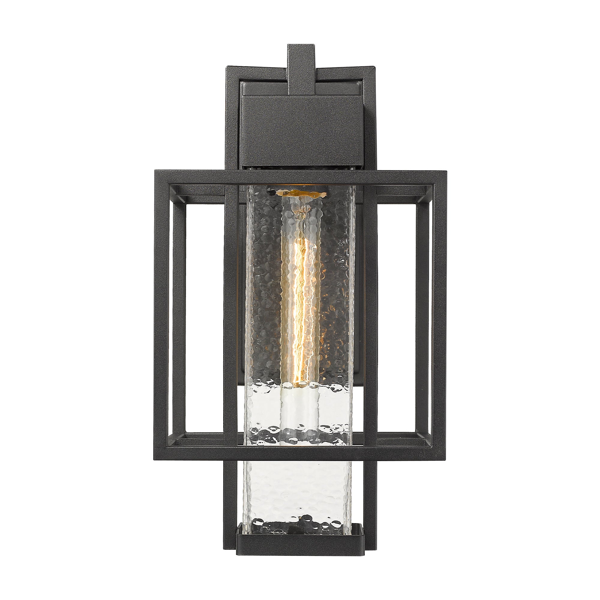 Farmhouse Style in Black Finish with Bubble Glass - 15 inch Modern Outdoor Lighting Fixtures Outdoor Wall Sconce - USAG00308