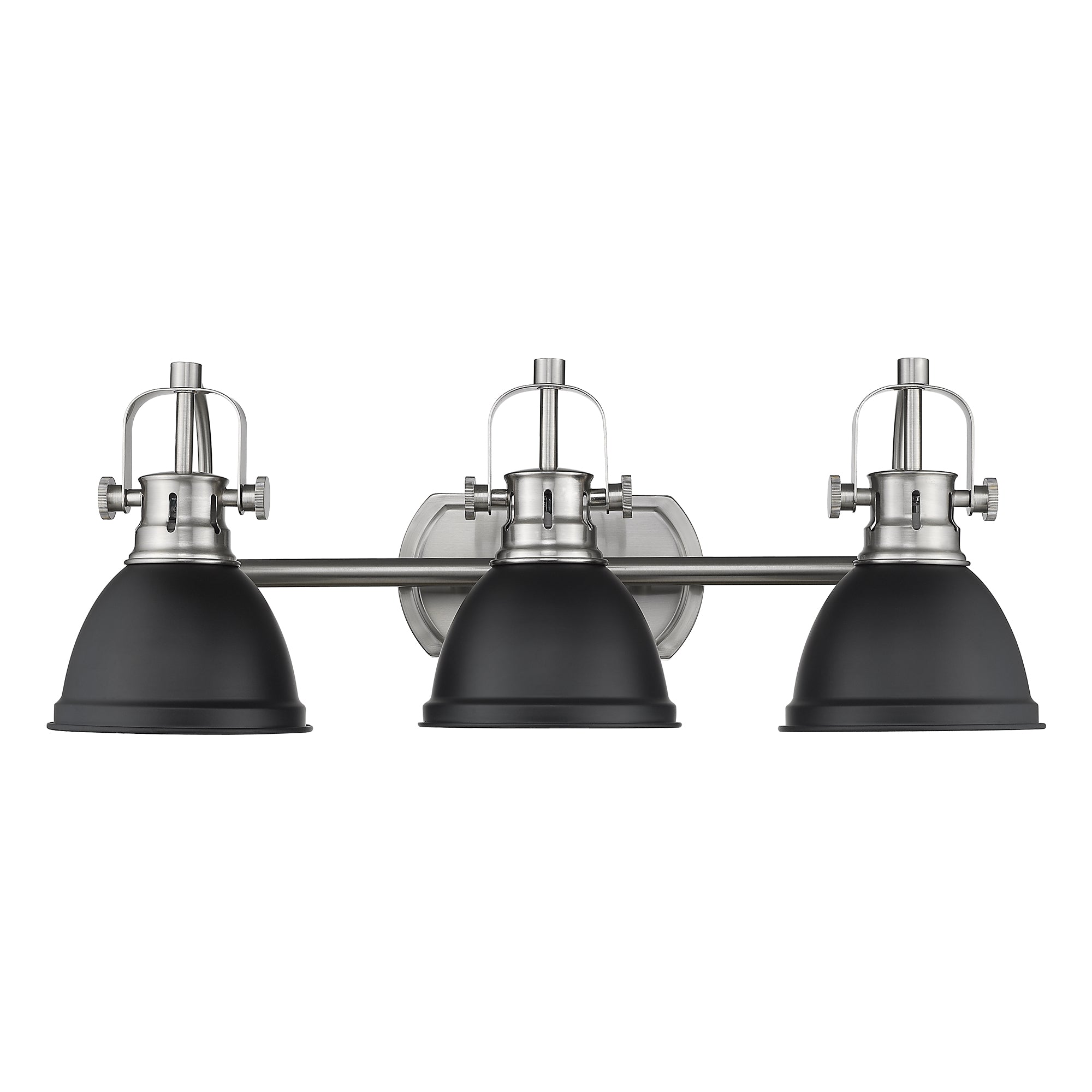 Bronze Metal - 24.5 Inch 3-Light Bathroom Vanity Light Fixture Black Finish With Metal Shade - USAG00312