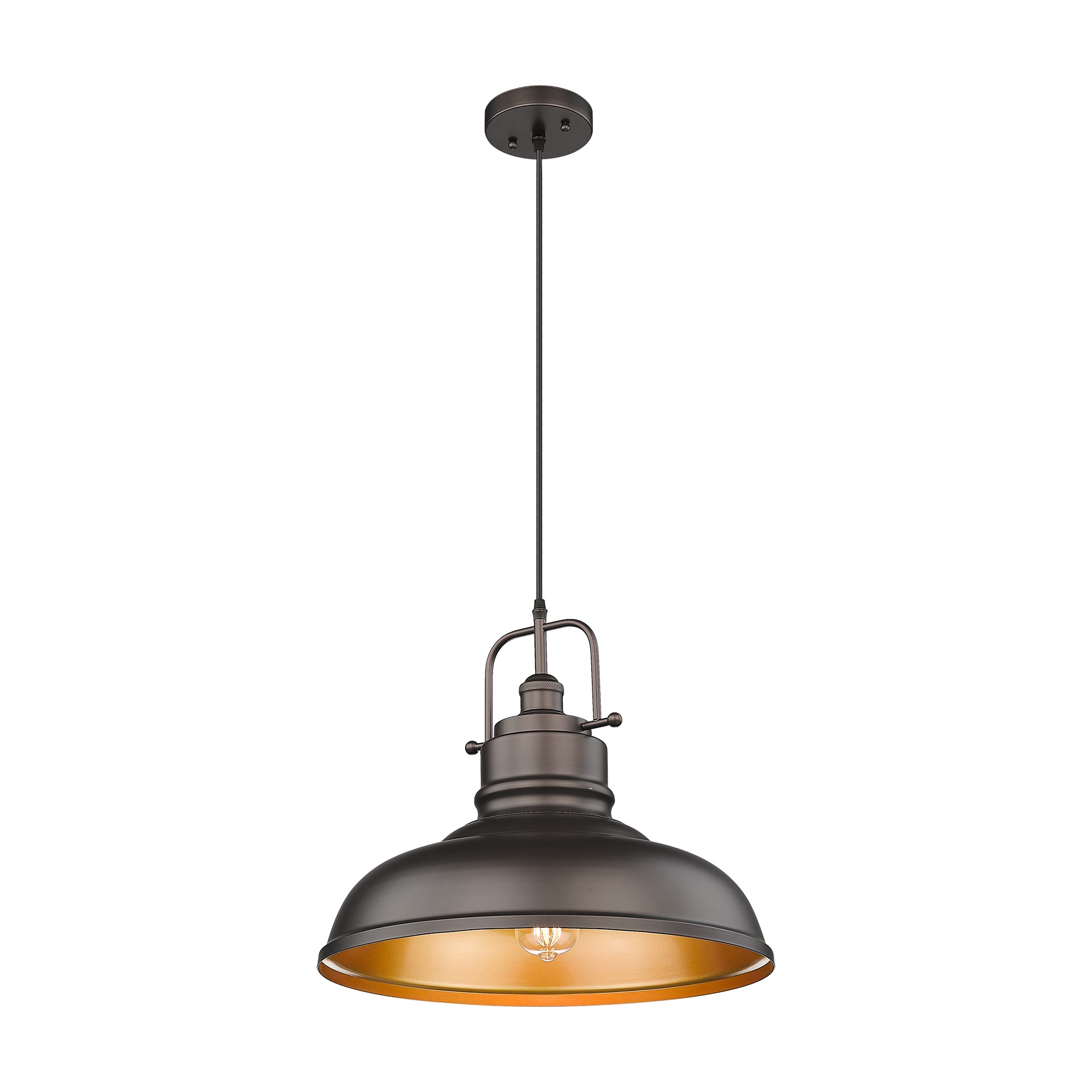 Bronze Metal - 11'' 1-Light Industrial Hanging Light - USAG00321