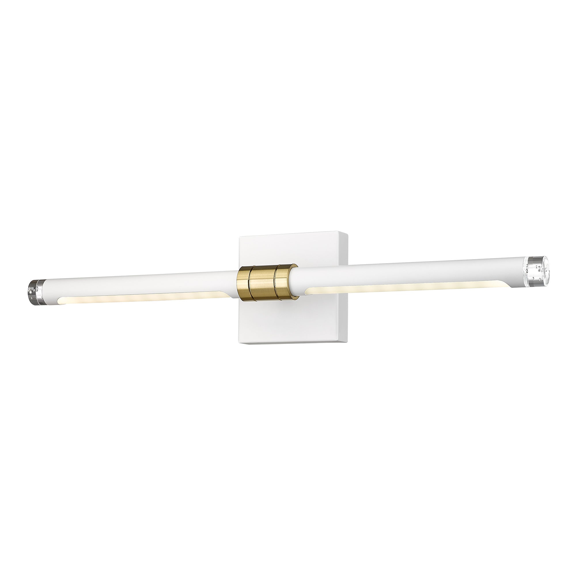 White & Gold Acrylic & Metal -  24 Inch Brushed Gold & Matte Black LED Vanity Light Indoor Wall Sconce Modern 11W 4000K Wall Lights For Bathroom Hallway - USAG00325