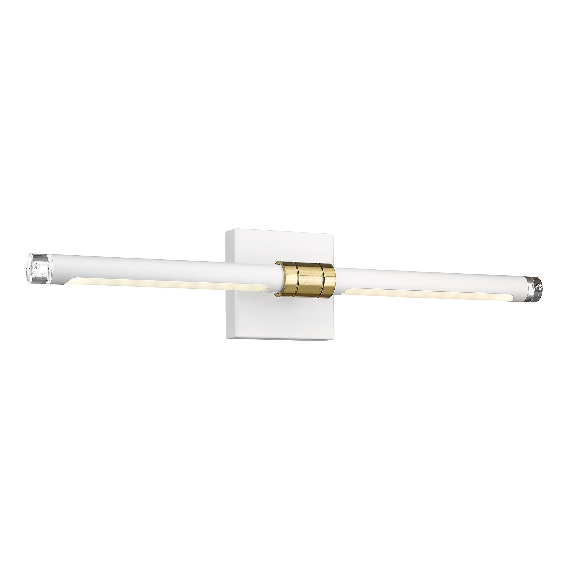 White & Gold Acrylic & Metal -  24 Inch Brushed Gold & Matte Black LED Vanity Light Indoor Wall Sconce Modern 11W 4000K Wall Lights For Bathroom Hallway - USAG00325