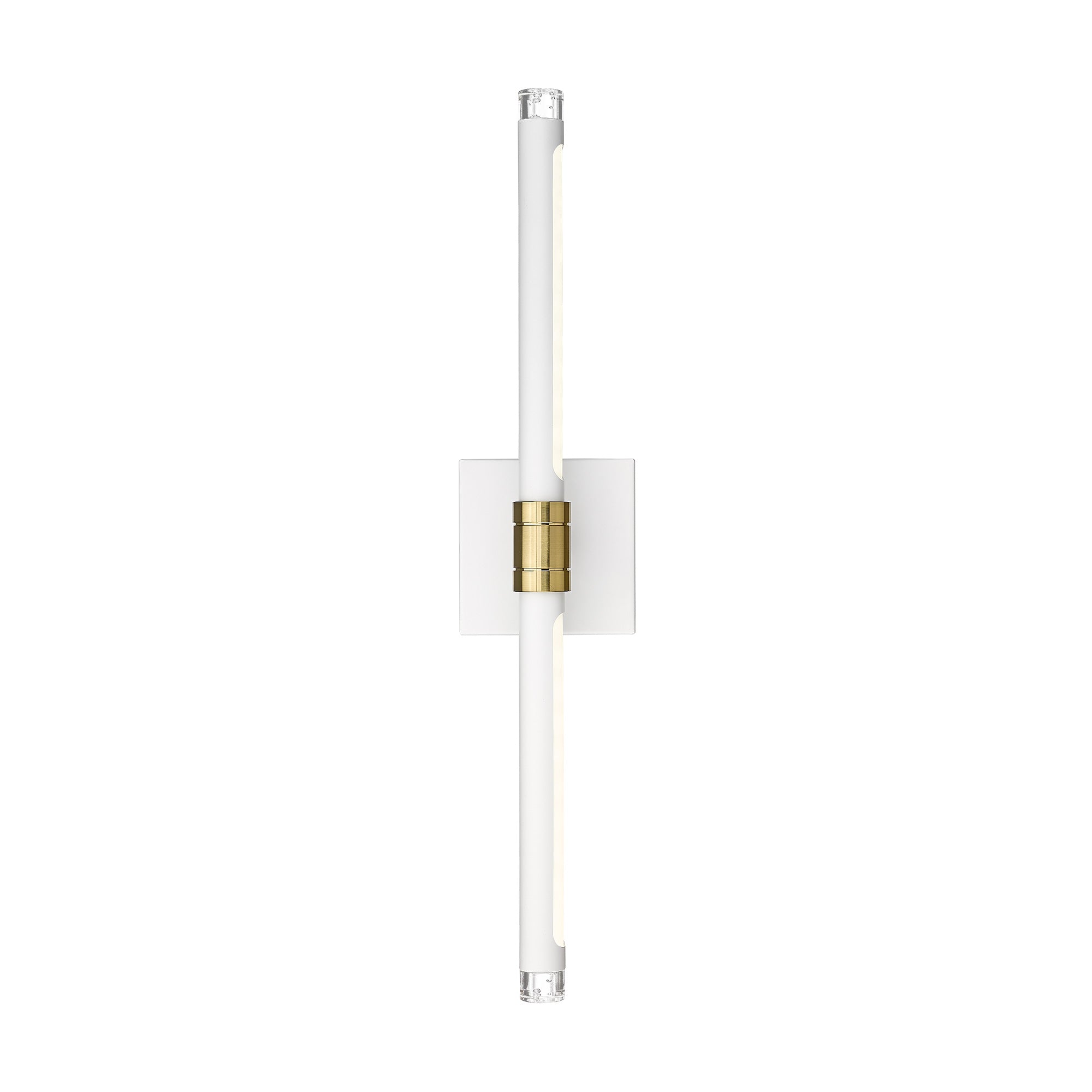 White & Gold Acrylic & Metal -  24 Inch Brushed Gold & Matte Black LED Vanity Light Indoor Wall Sconce Modern 11W 4000K Wall Lights For Bathroom Hallway - USAG00325