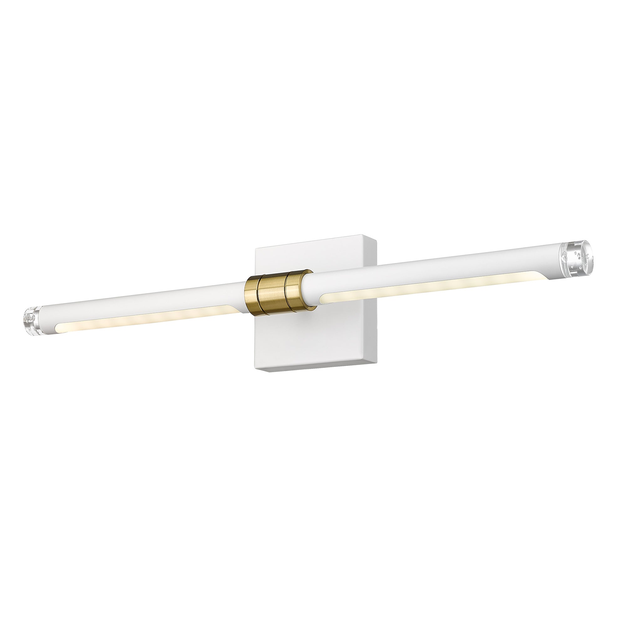 White & Gold Acrylic & Metal -  24 Inch Brushed Gold & Matte Black LED Vanity Light Indoor Wall Sconce Modern 11W 4000K Wall Lights For Bathroom Hallway - USAG00325