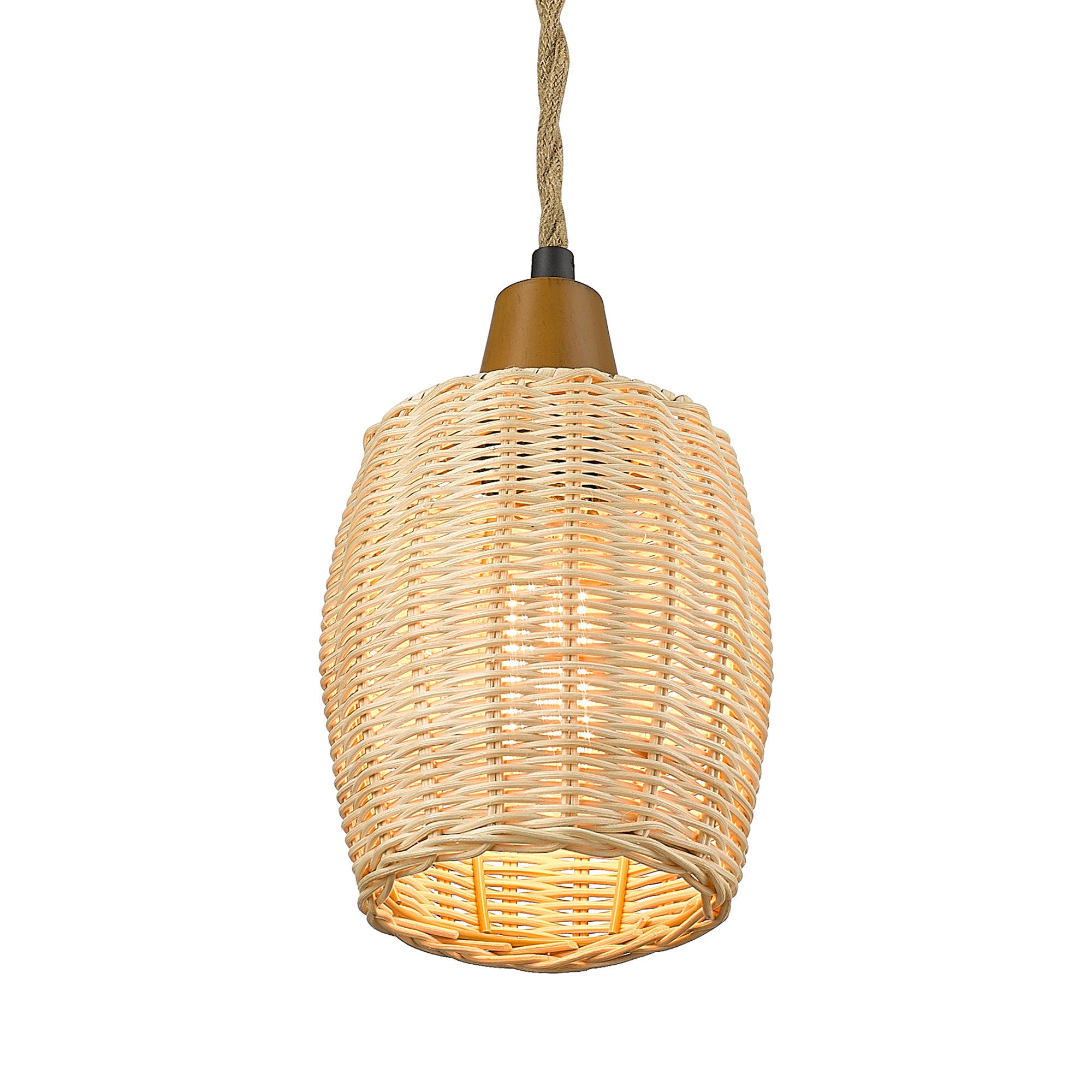 Rattan Woven Hanging Lamp - 5.9 inch Pendant Light Hanging Light - USAG00329