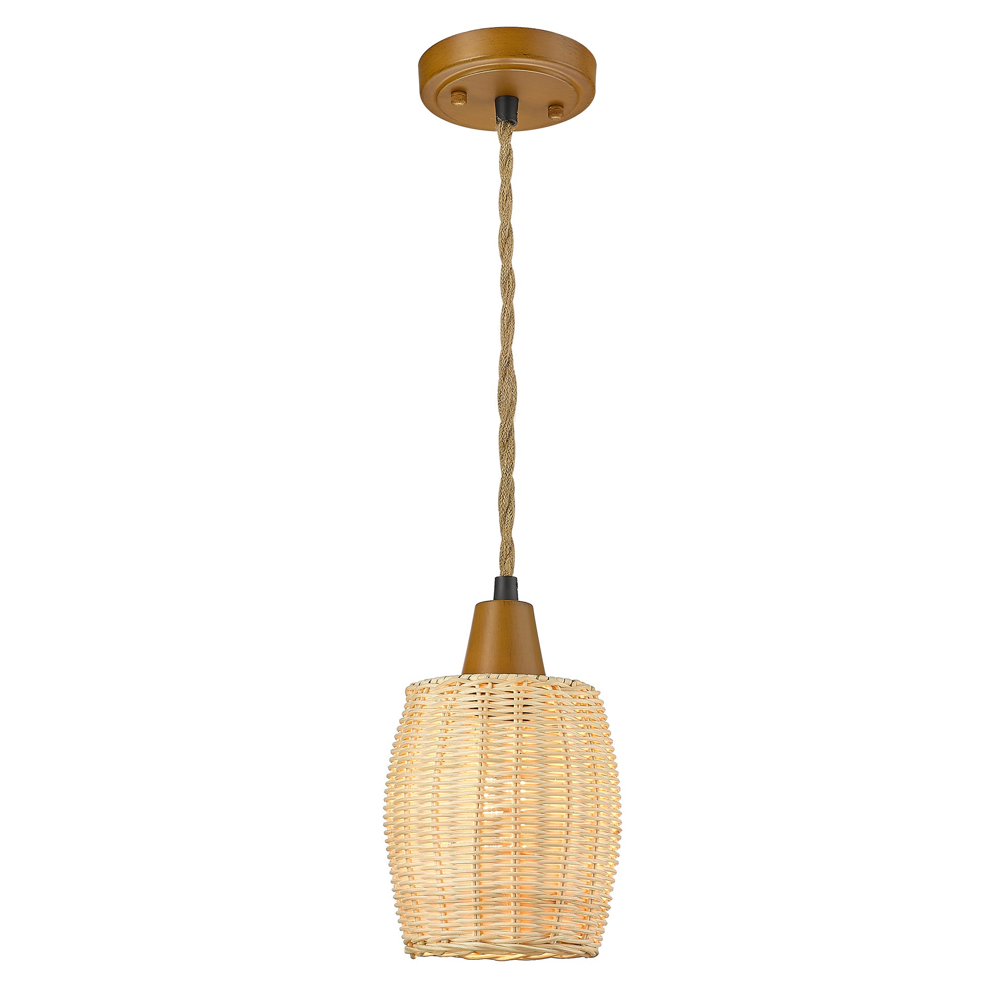 Rattan Woven Hanging Lamp - 5.9 inch Pendant Light Hanging Light - USAG00329